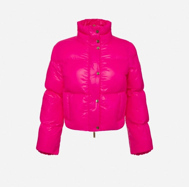 Crop down jacket in satin voile