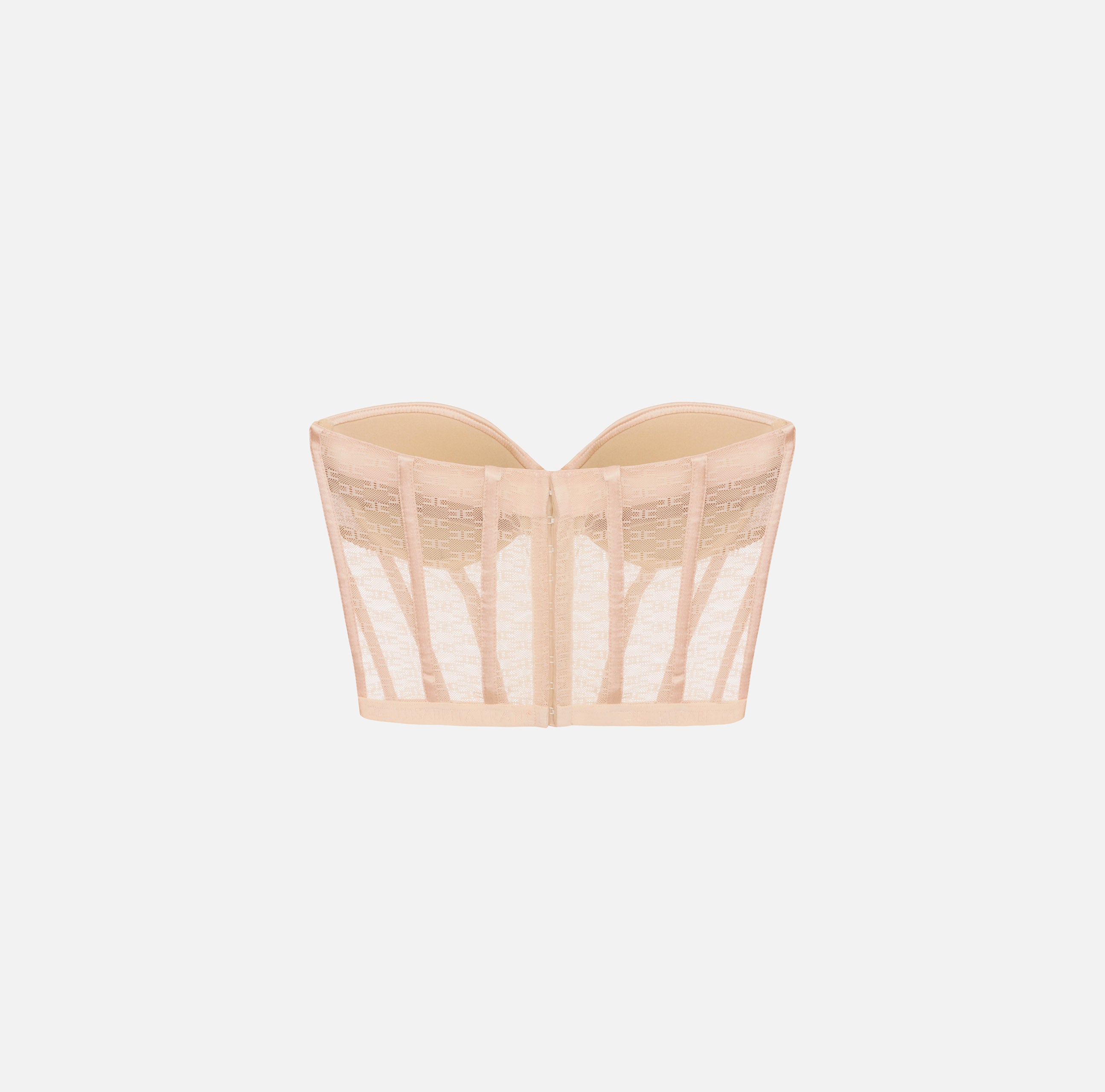 Monogram tulle bustier top