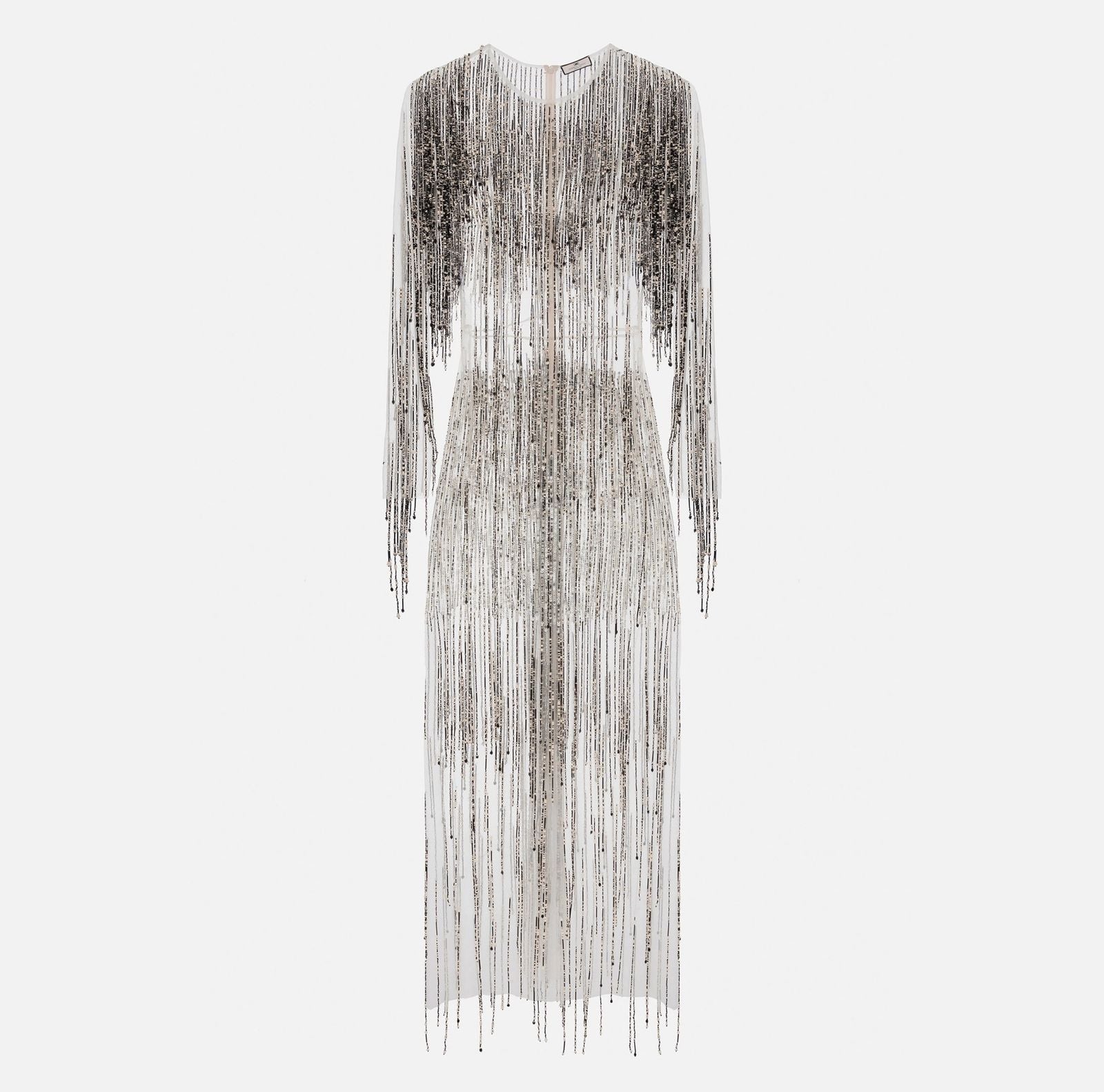Red carpet dress with two-tone fringes | LAST PIECE: 42