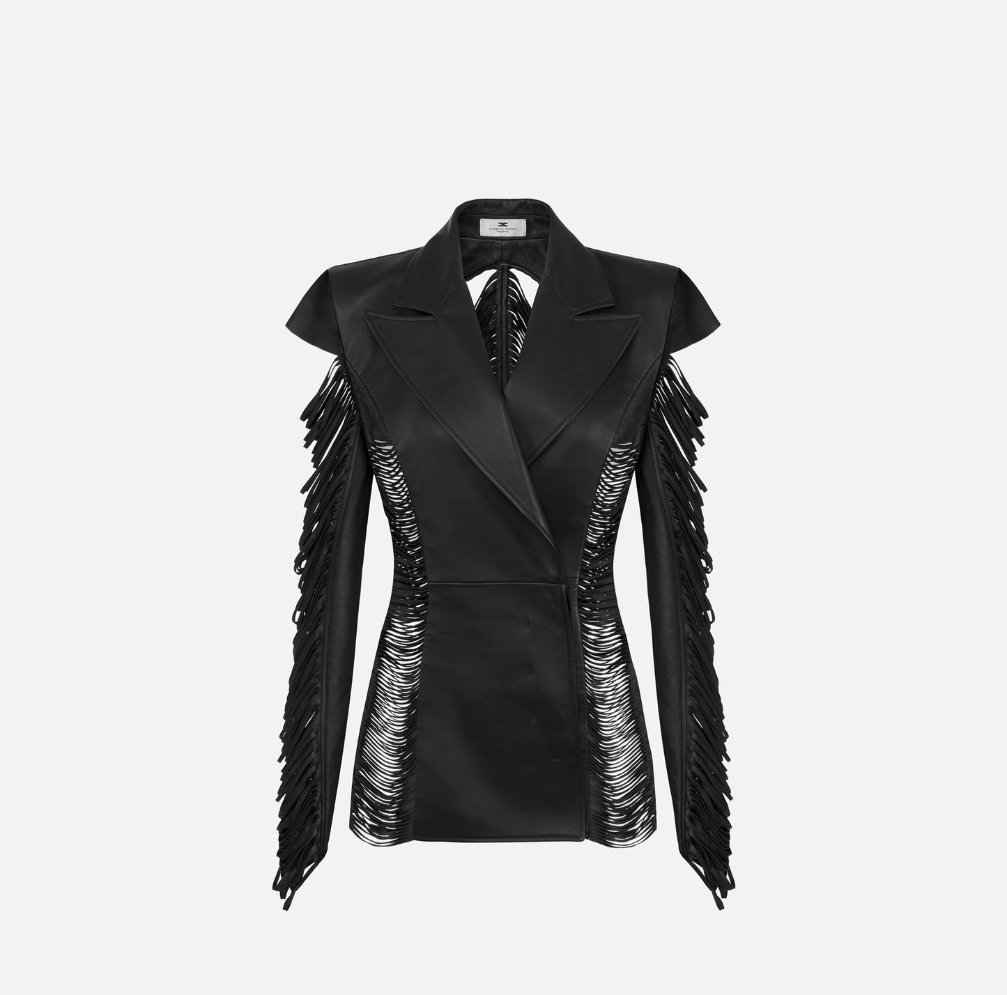 Nappa leather jacket with fringes