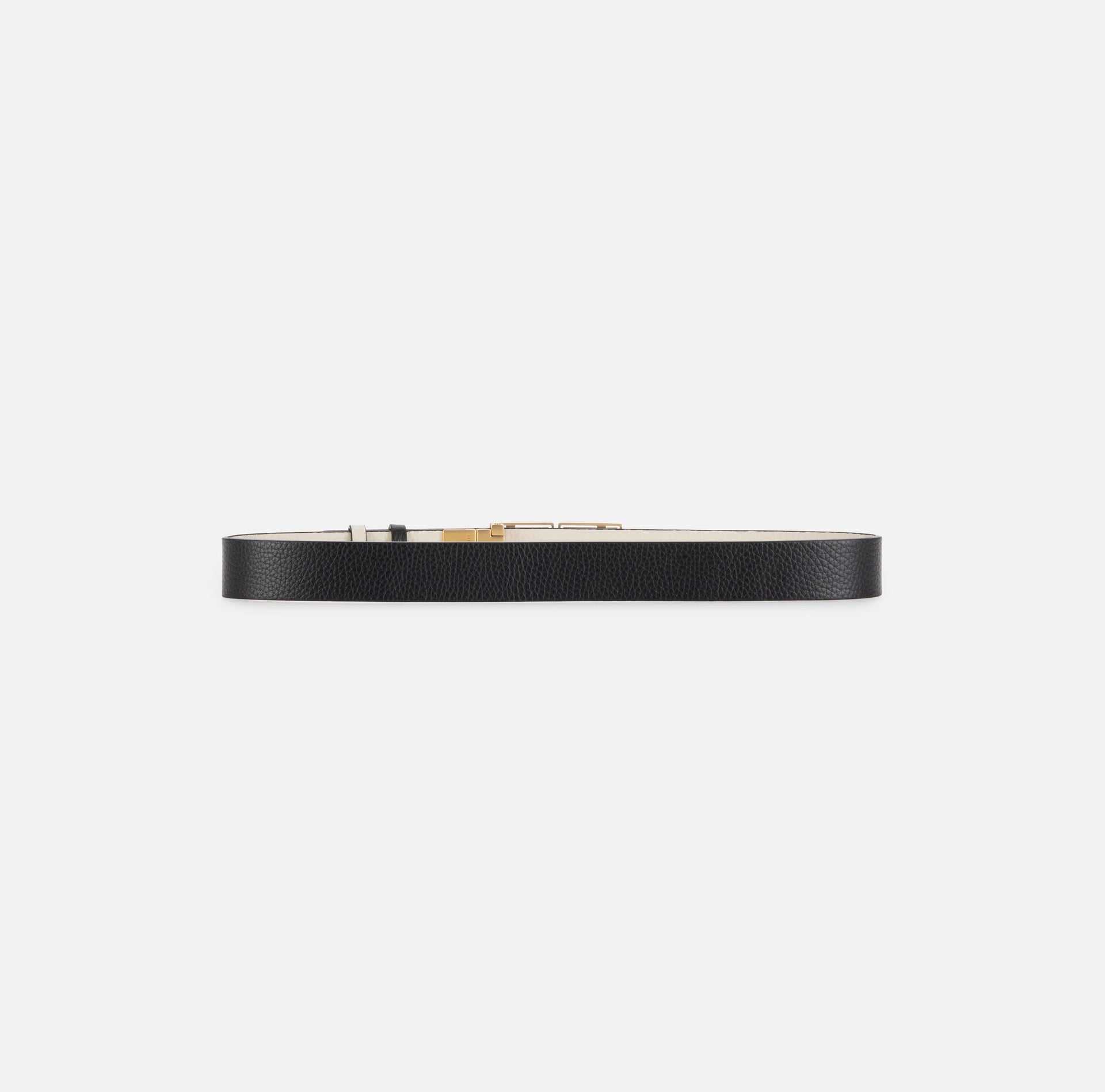 Double face leather belt with logo