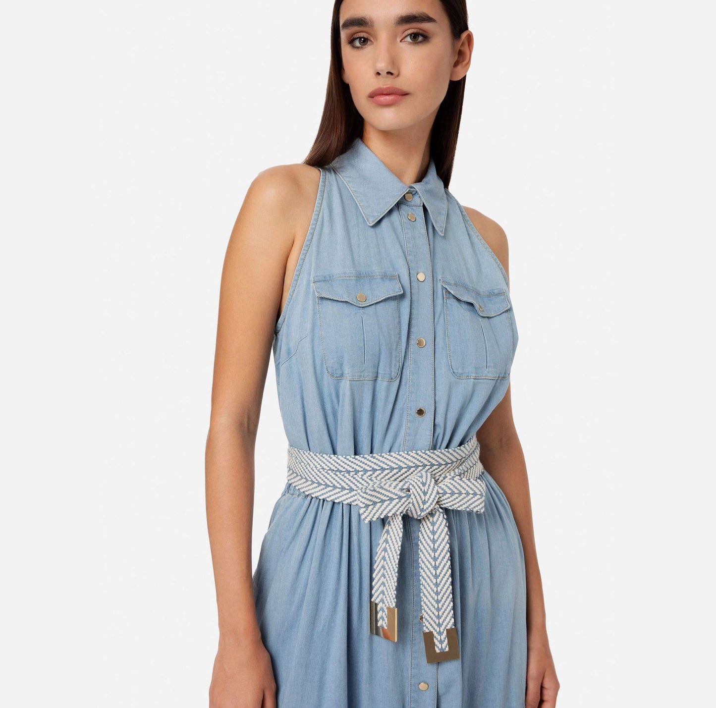 Long denim dress