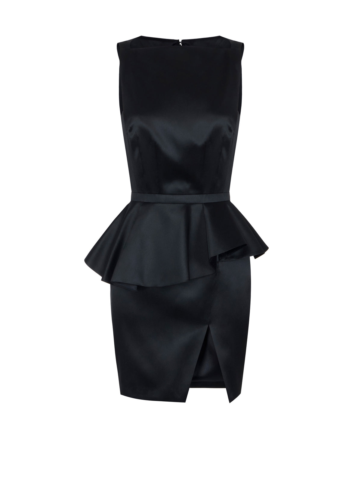Mini dress in gazar fabric with flounce