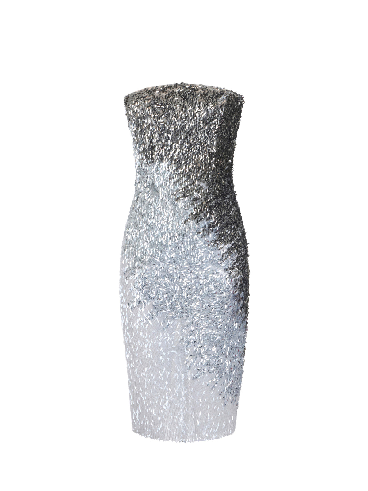 Dress in metallic tulle fabric