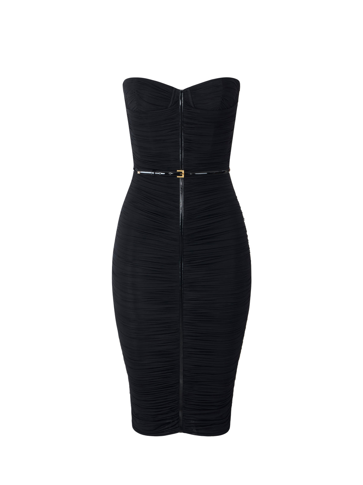Jersey stretch dress with belt