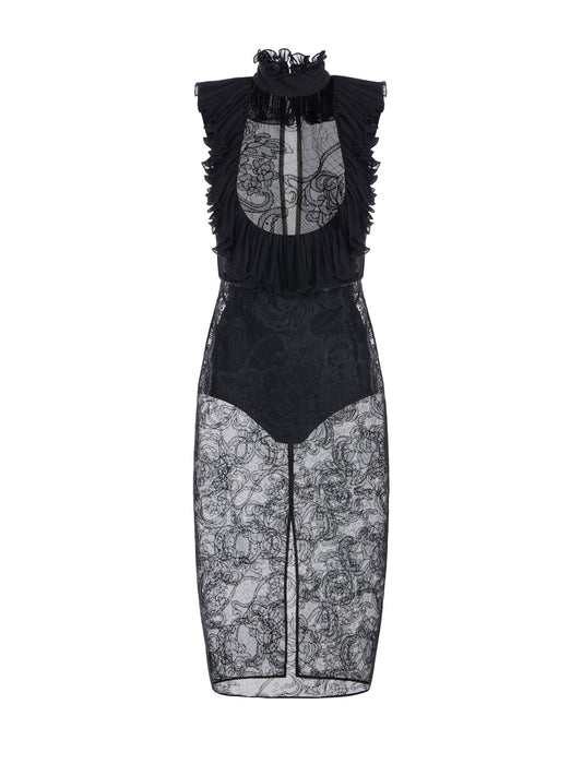 Georgette and lace dress