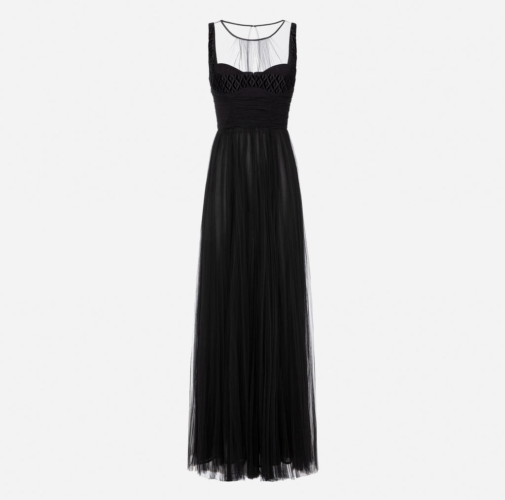Red Carpet dress in pleated tulle fabric | LAST PIECE: 40/42