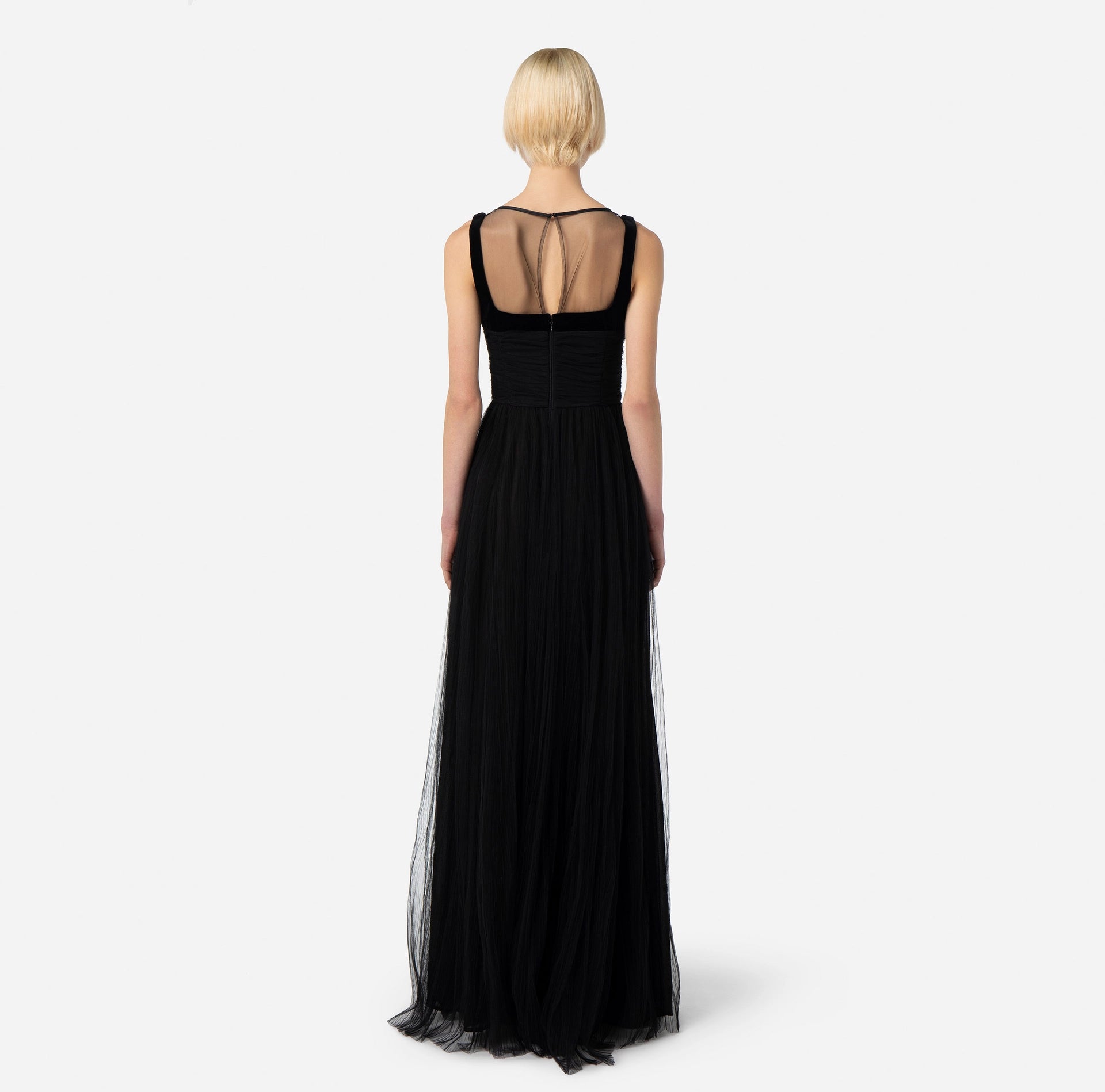 Red Carpet dress in pleated tulle fabric | LAST PIECE: 40/42