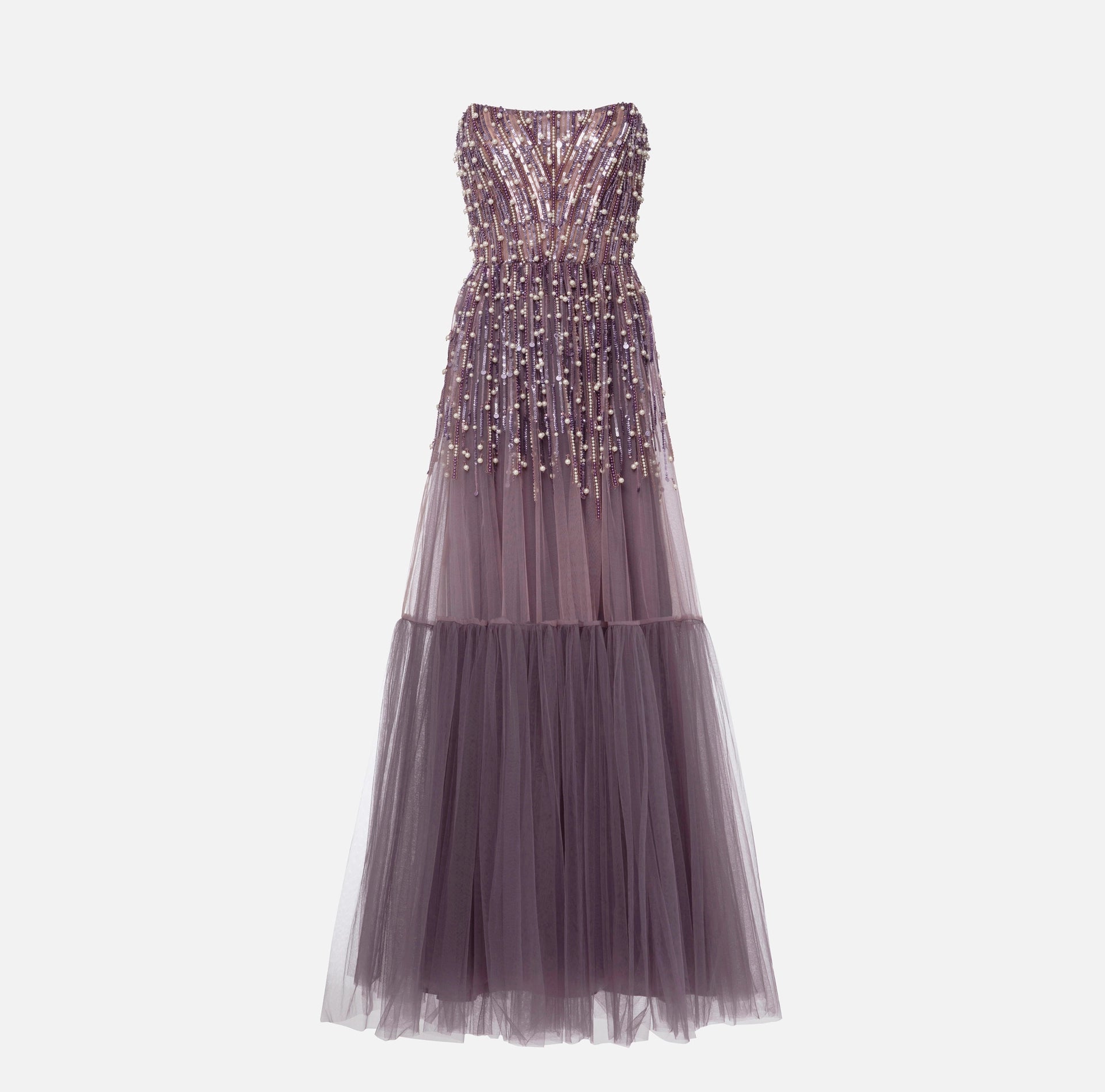 Red Carpet dress with sequins and pearls | LAST PIECE: 42