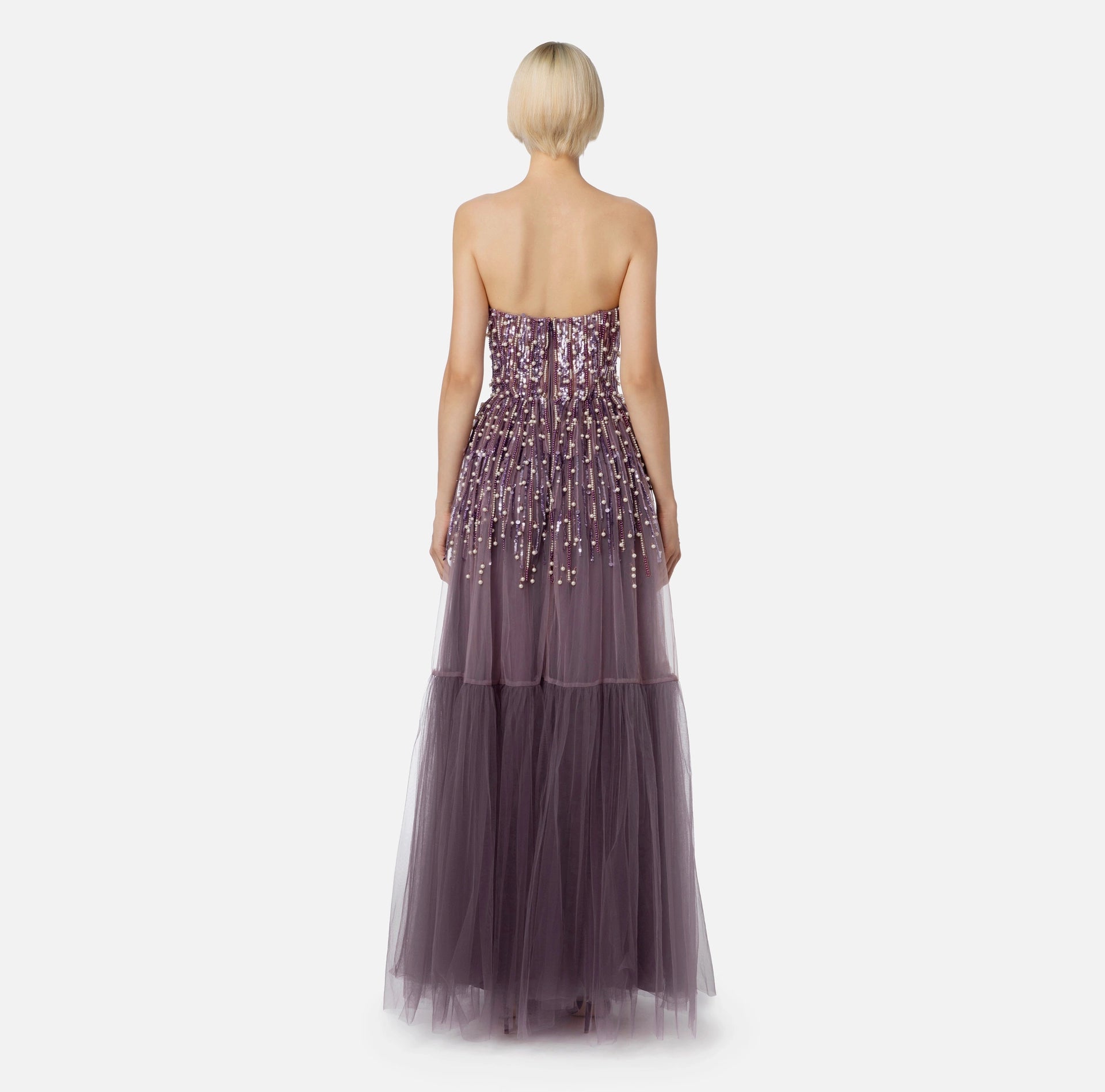 Red Carpet dress with sequins and pearls | LAST PIECE: 42