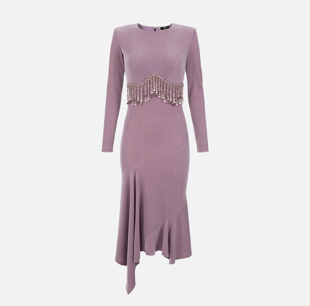 Velvet midi dress with beads | LAST PIECE: 40/42