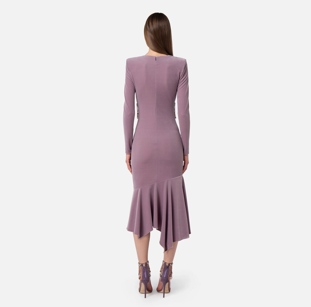 Velvet midi dress with beads | LAST PIECE: 40/42