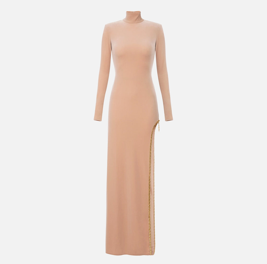 Red Carpet dress in velvet with chain | LAST PIECE: 40/42
