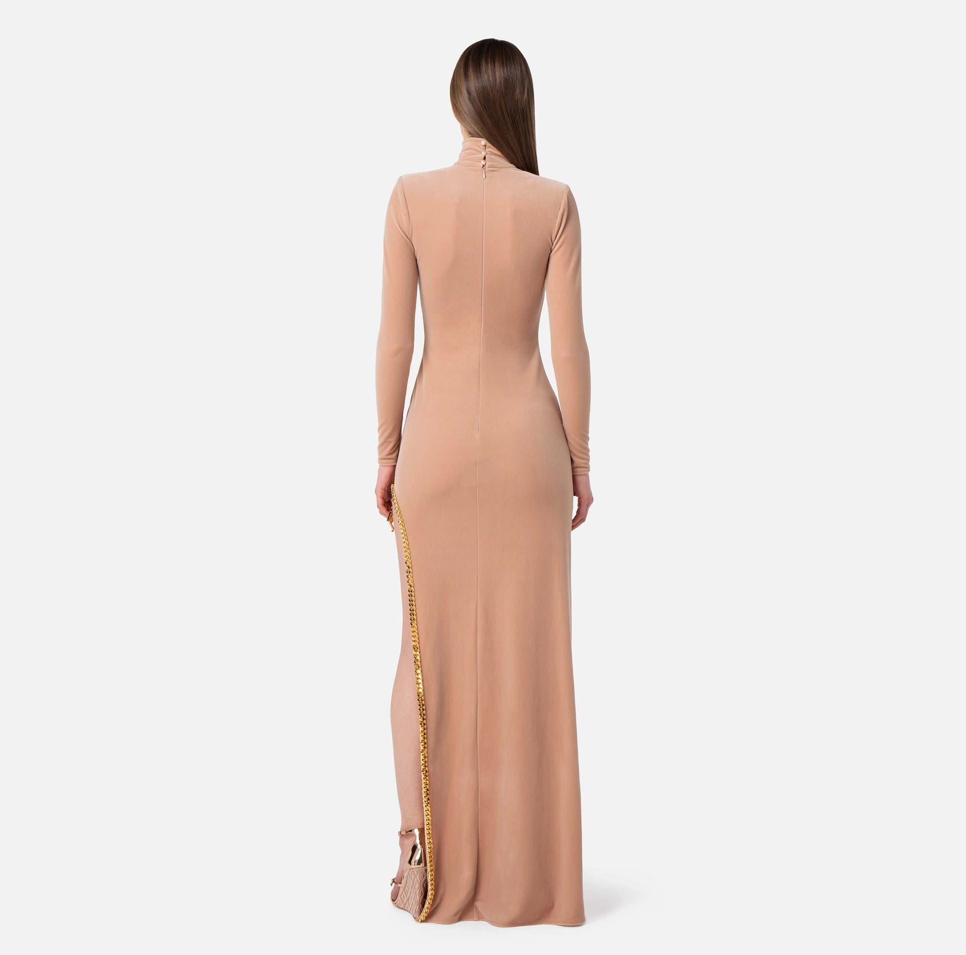 Red Carpet dress in velvet with chain | LAST PIECE: 40/42
