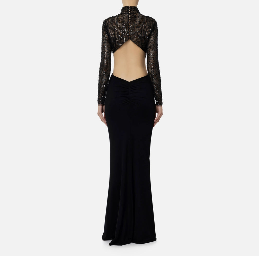 Red Carpet dress in jersey with embroidered bodice | LAST PIECE: 42