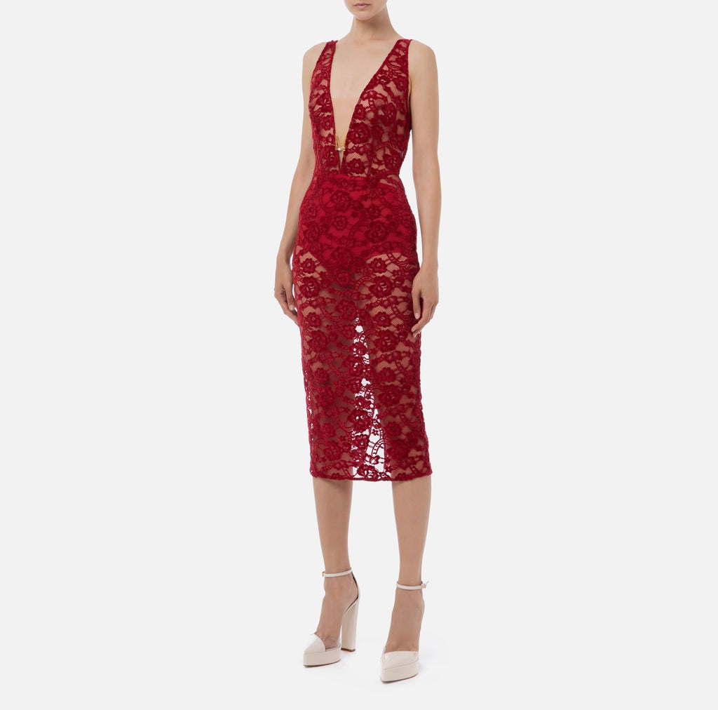 Velvet lace midi dress LAST PIECE: 44