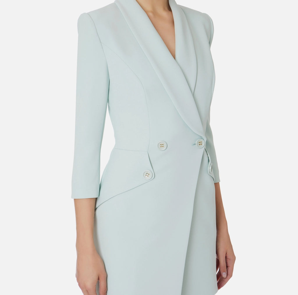Asymmetric coat dress in stretch crêpe fabric | LAST PIECE: 44
