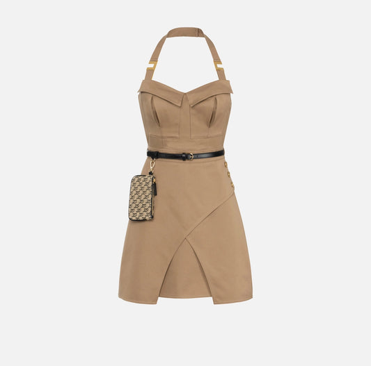 Cotton utility mini-dress