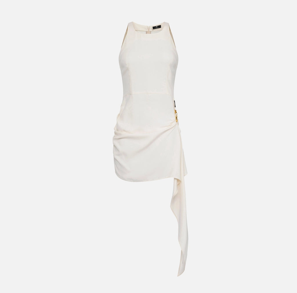 Mini-dress in crêpe fabric with draping | LAST PIECE: 42