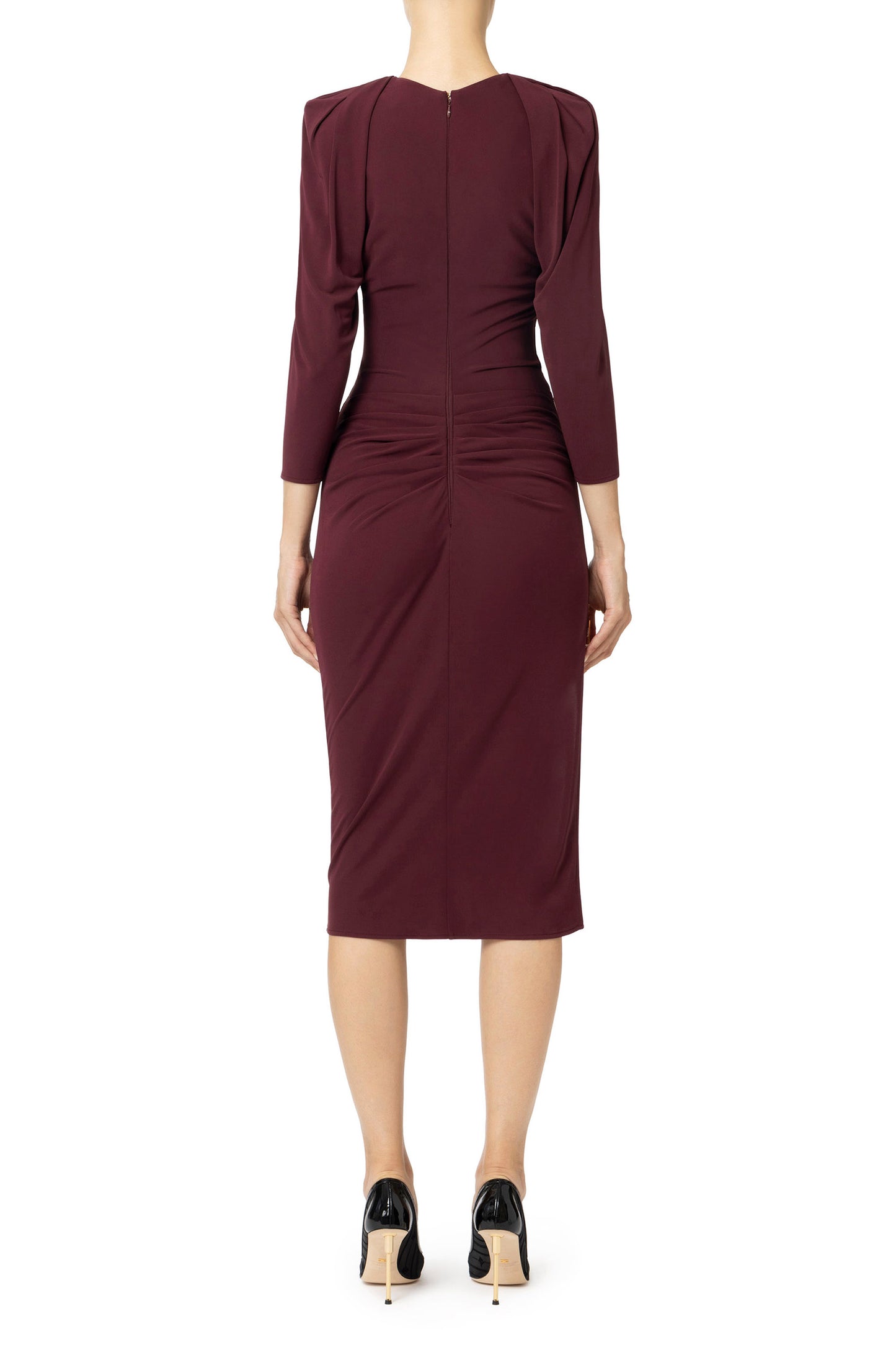 Jersey midi dress with side zip