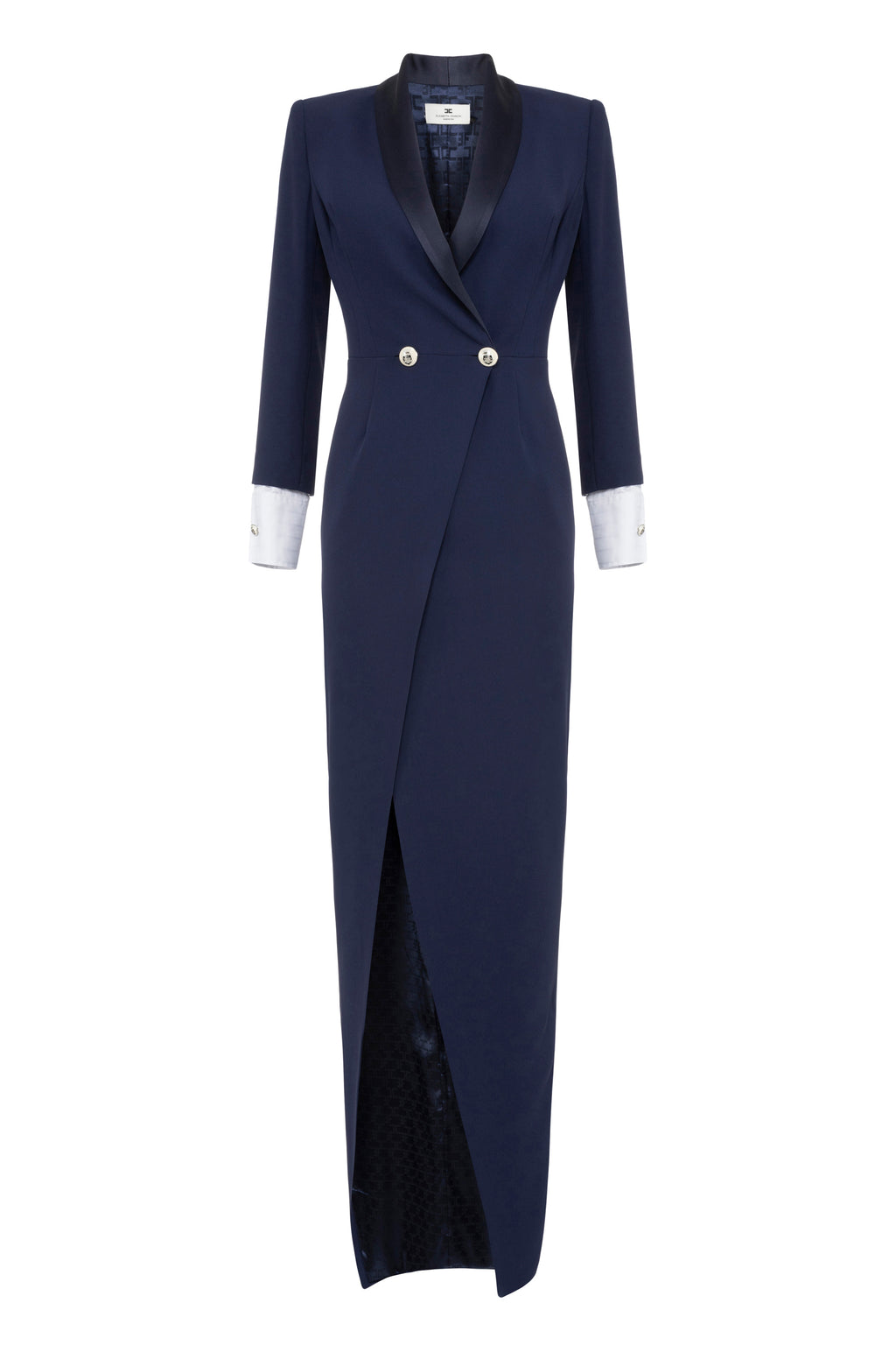 Red carpet crêpe dress with satin lapels | LAST PIECE: 42