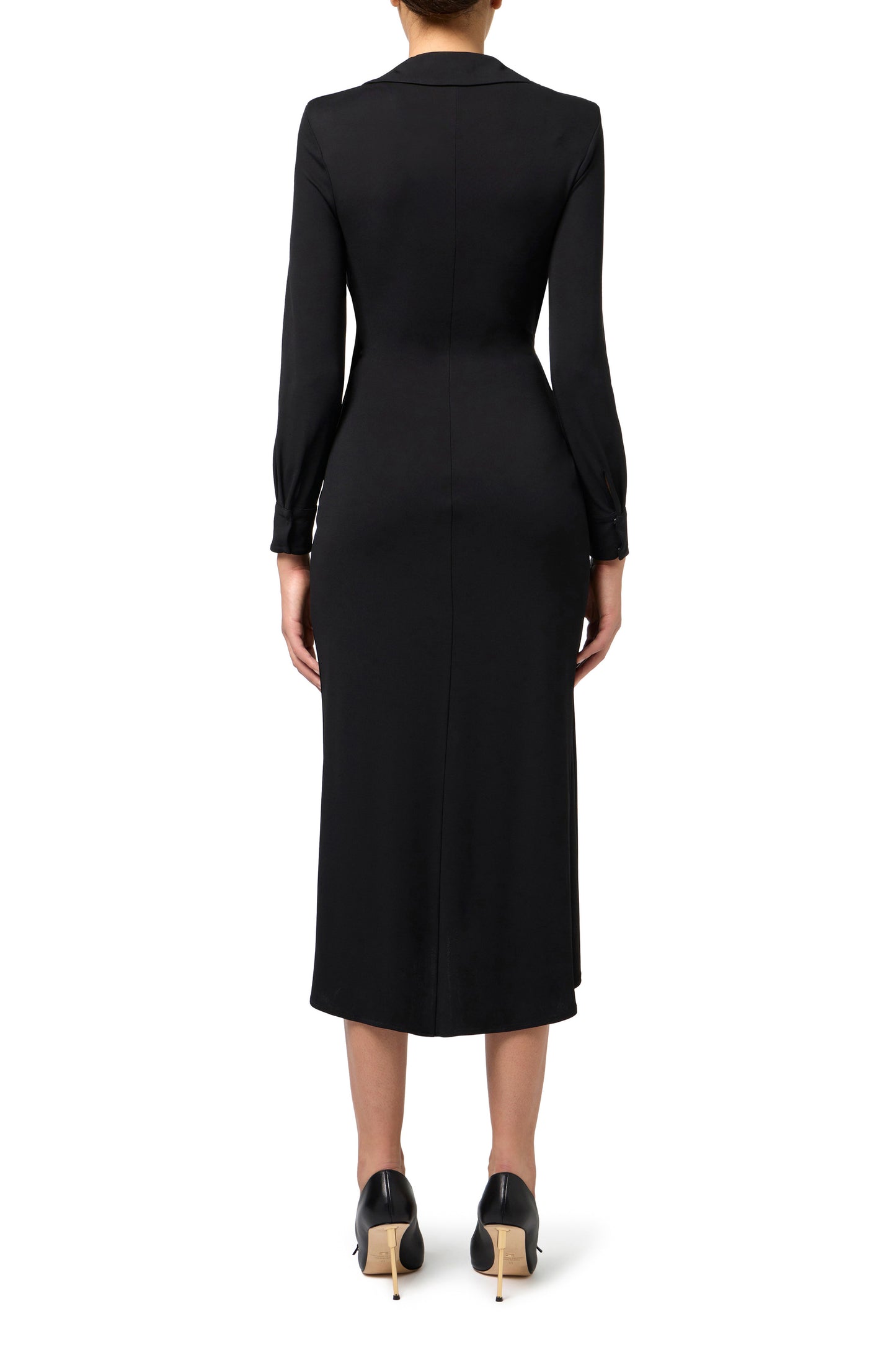 Jersey midi dress with side knot