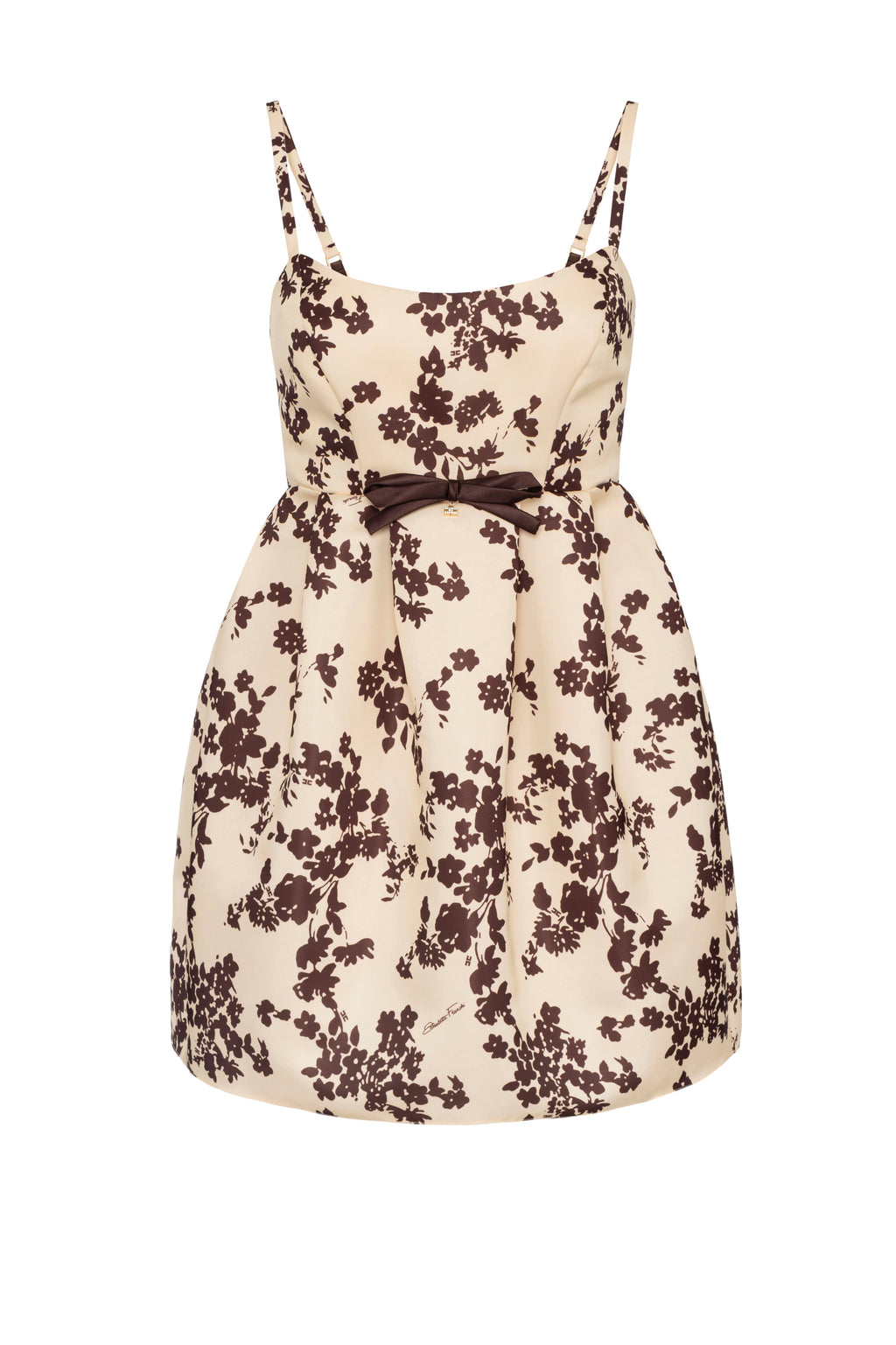 Doll dress in printed duchess satin | LAST PIECE: 40