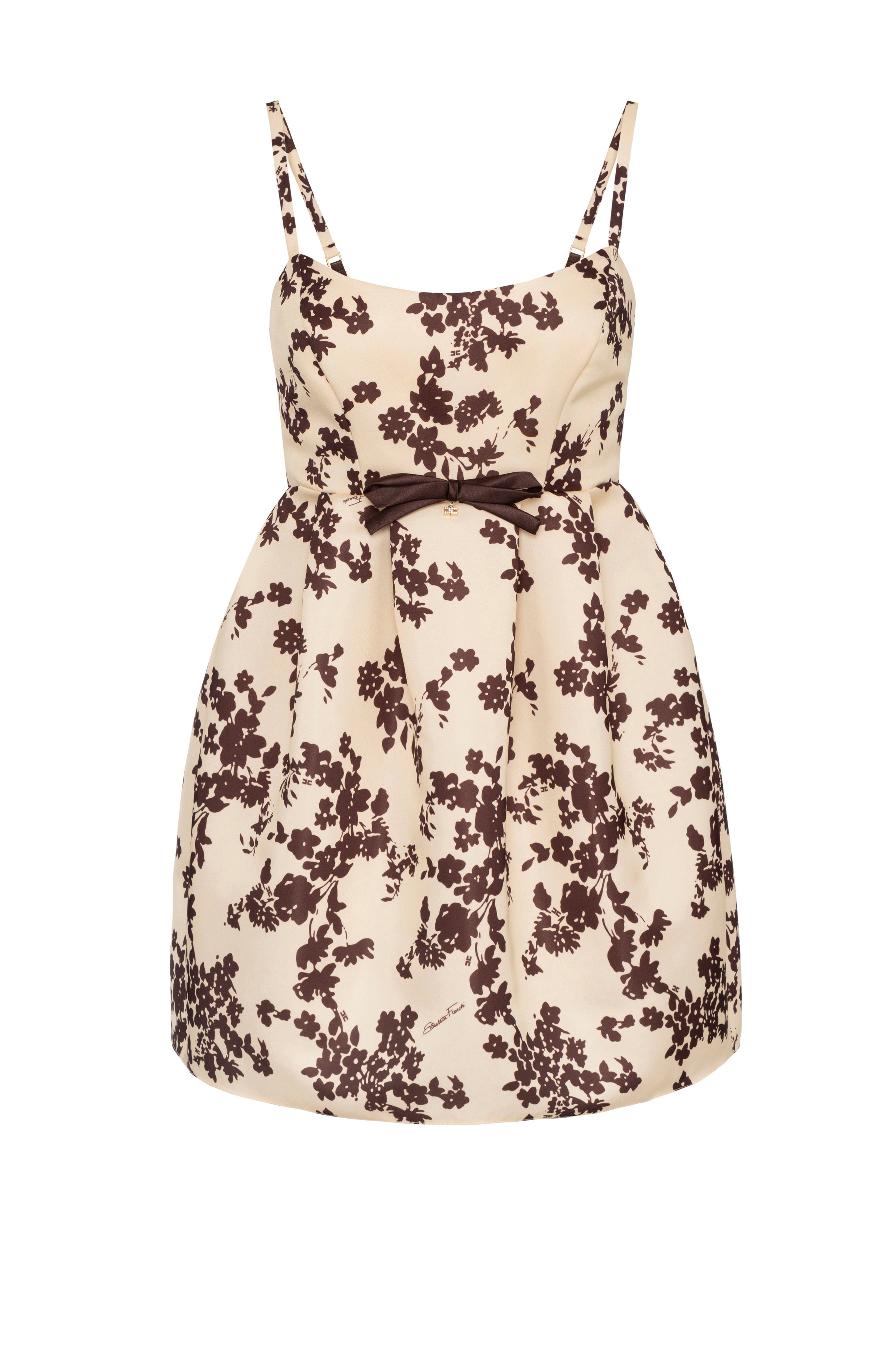 Doll dress in printed duchess satin | LAST PIECE: 40