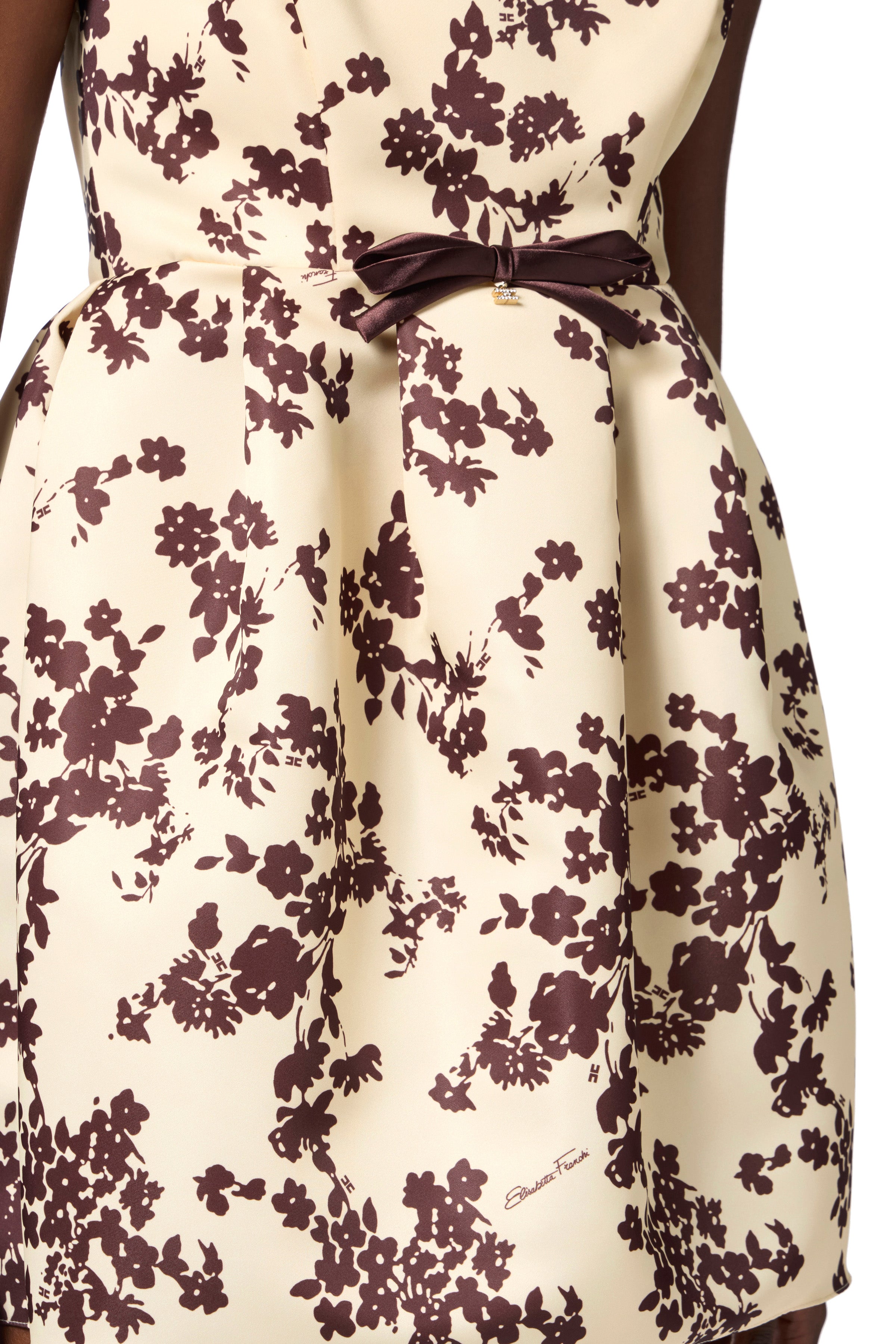 Doll dress in printed duchess satin | LAST PIECE: 40