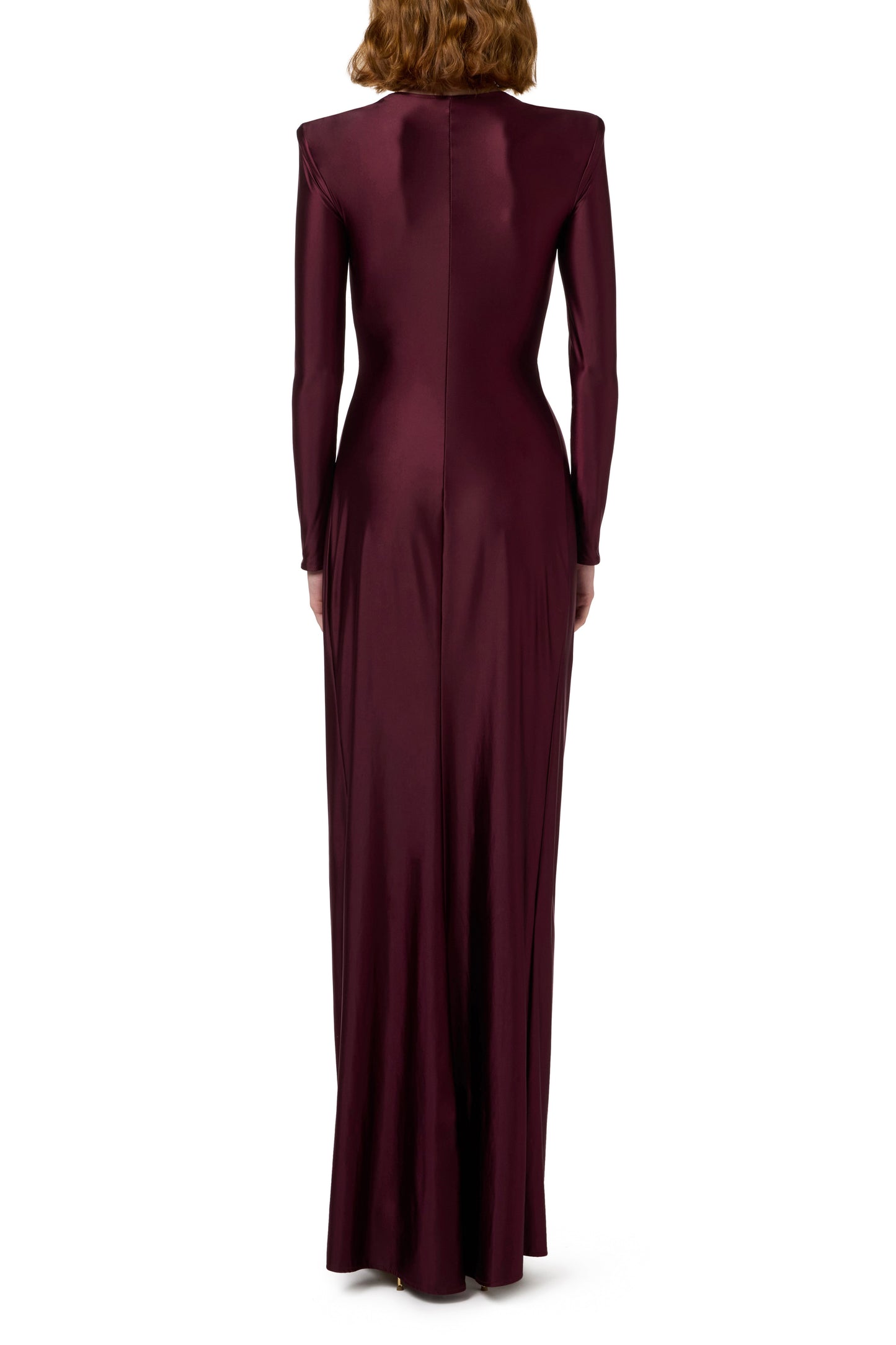 Red carpet dress in Lycra with knot and logo accessory