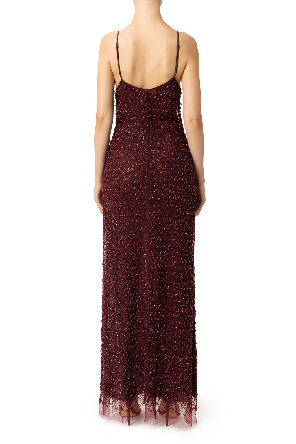 Tulle red carpet dress embroidered with diamond pattern sequins | LAST PIECE: 40/42