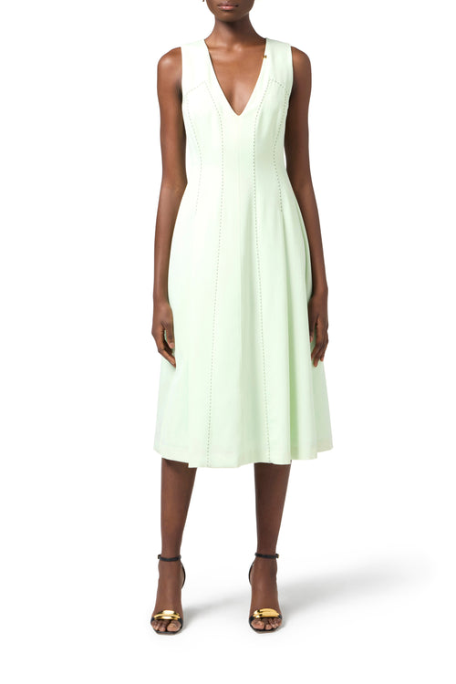 Cool wool dress with contrasting topstitching | LAST PIECE: 40/42/44