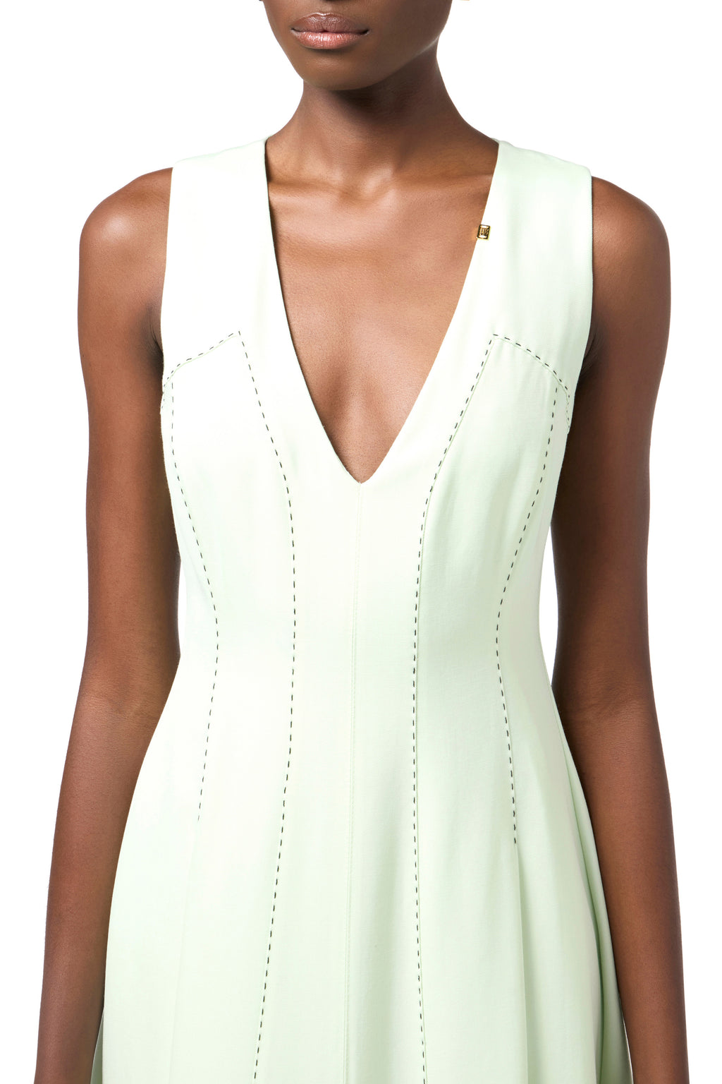 Cool wool dress with contrasting topstitching | LAST PIECE: 40/42/44