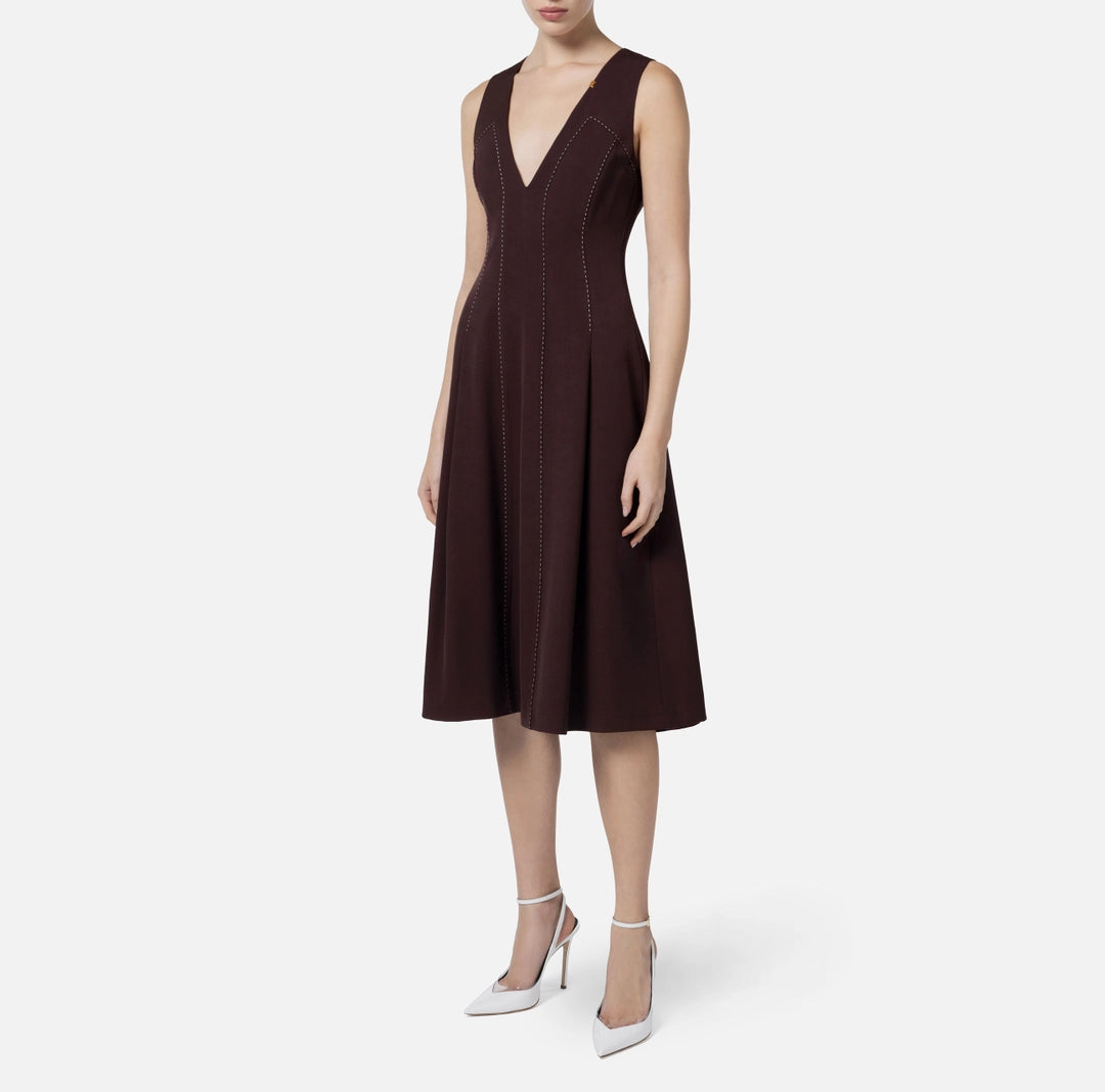 Cool wool dress with contrasting topstitching | LAST PIECE: 40/42/44