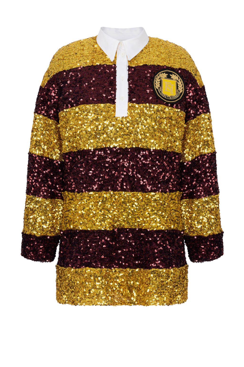Striped sequin mini-dress with shirt collar | LAST PIECE: 42
