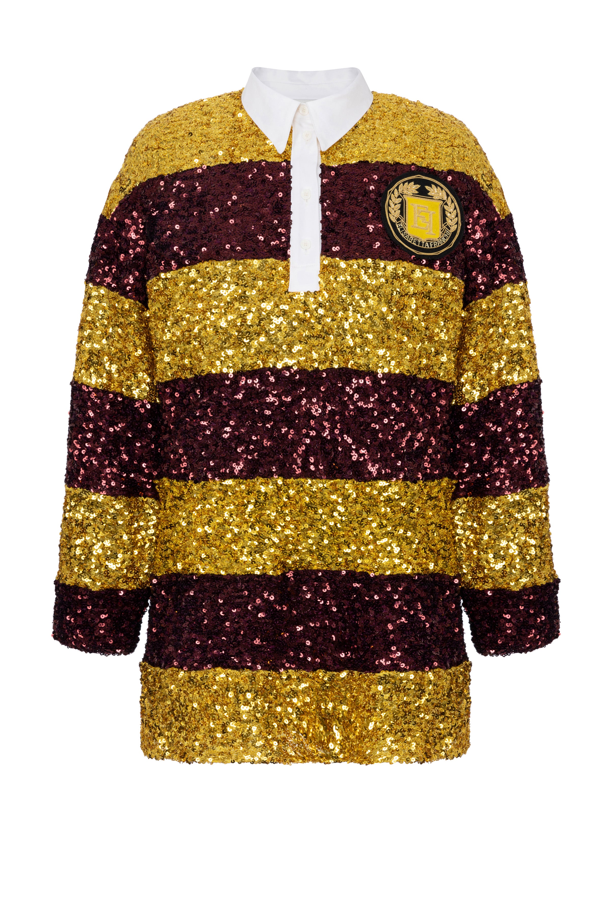 Striped sequin mini-dress with shirt collar | LAST PIECE: 42