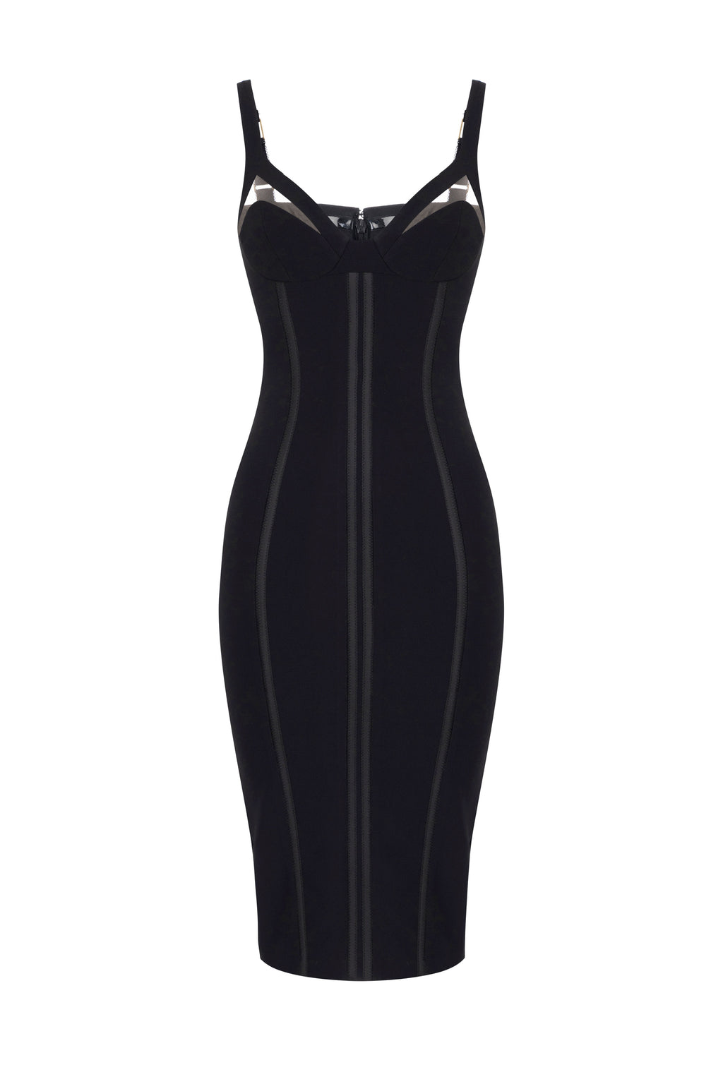 Dress in lightweight crêpe fabric with tulle