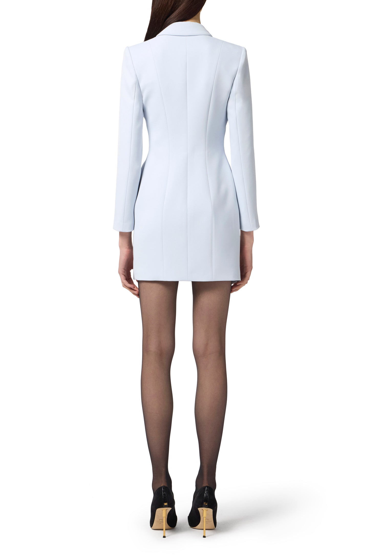 Coat dress in lightweight crêpe fabric with tuxedo details
