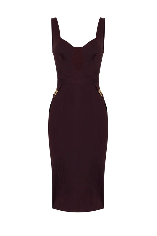 Bustier dress in bi-elastic fabric