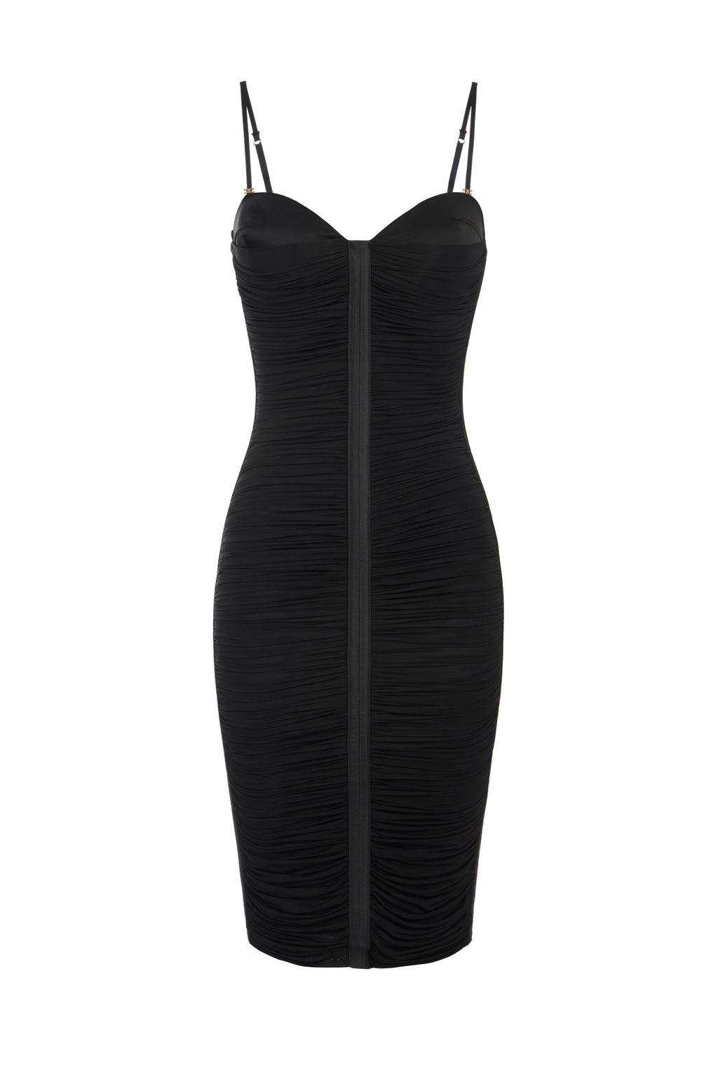 Jersey stretch dress with draping