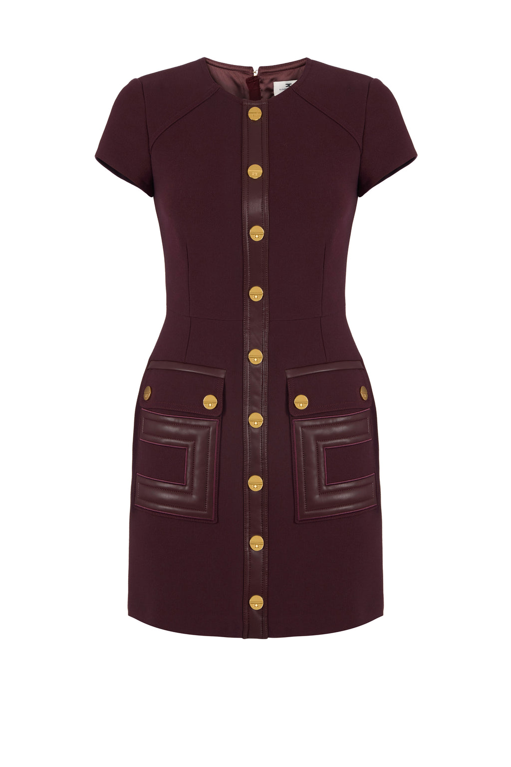 Dress in double-layer crêpe fabric with logo details