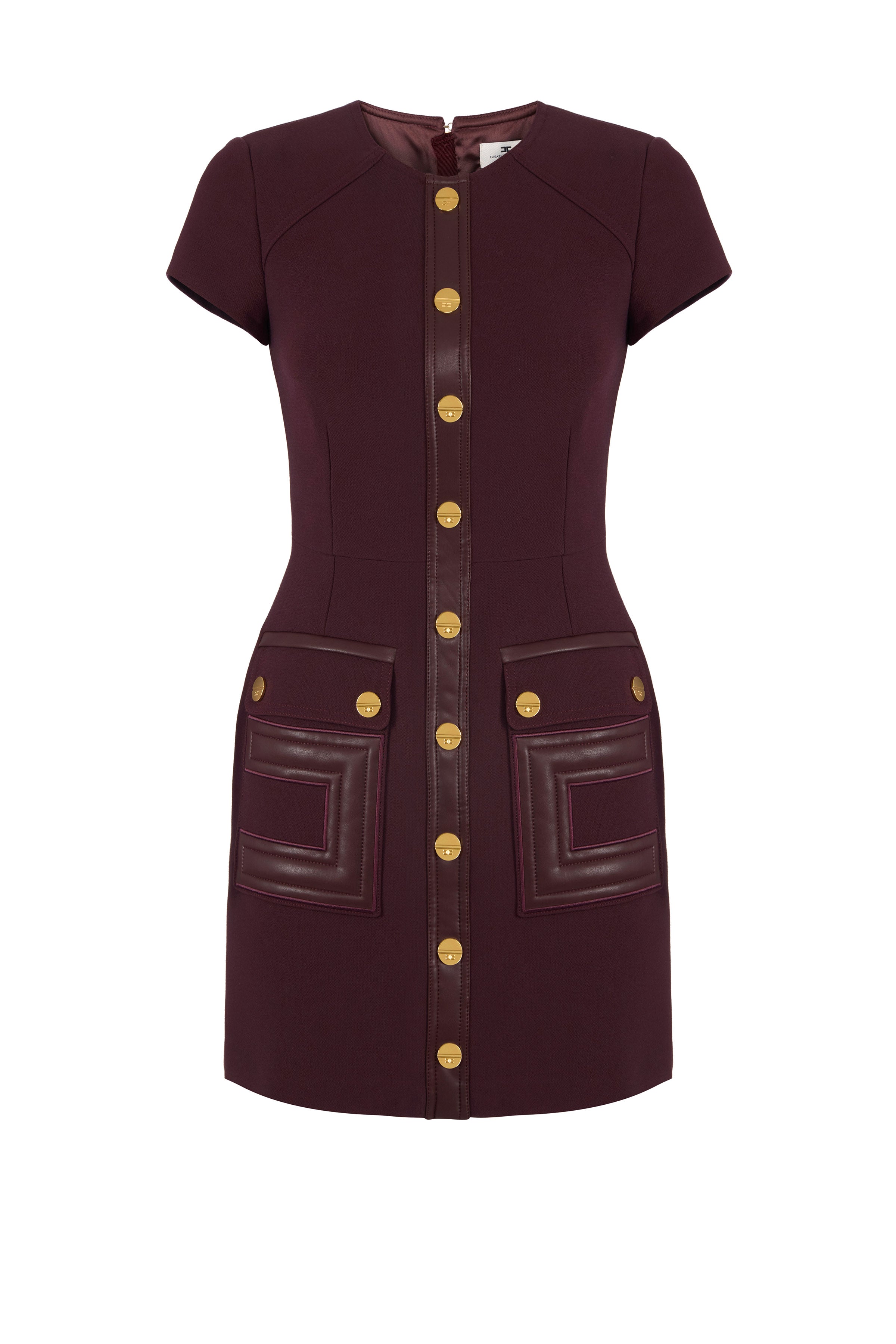 Dress in double-layer crêpe fabric with logo details
