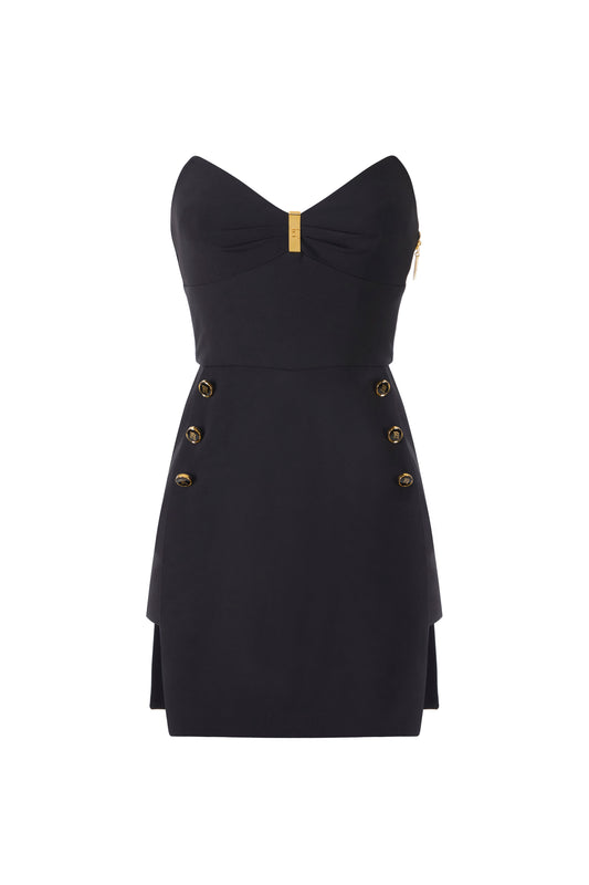 Bustier dress in lightweight crêpe fabric