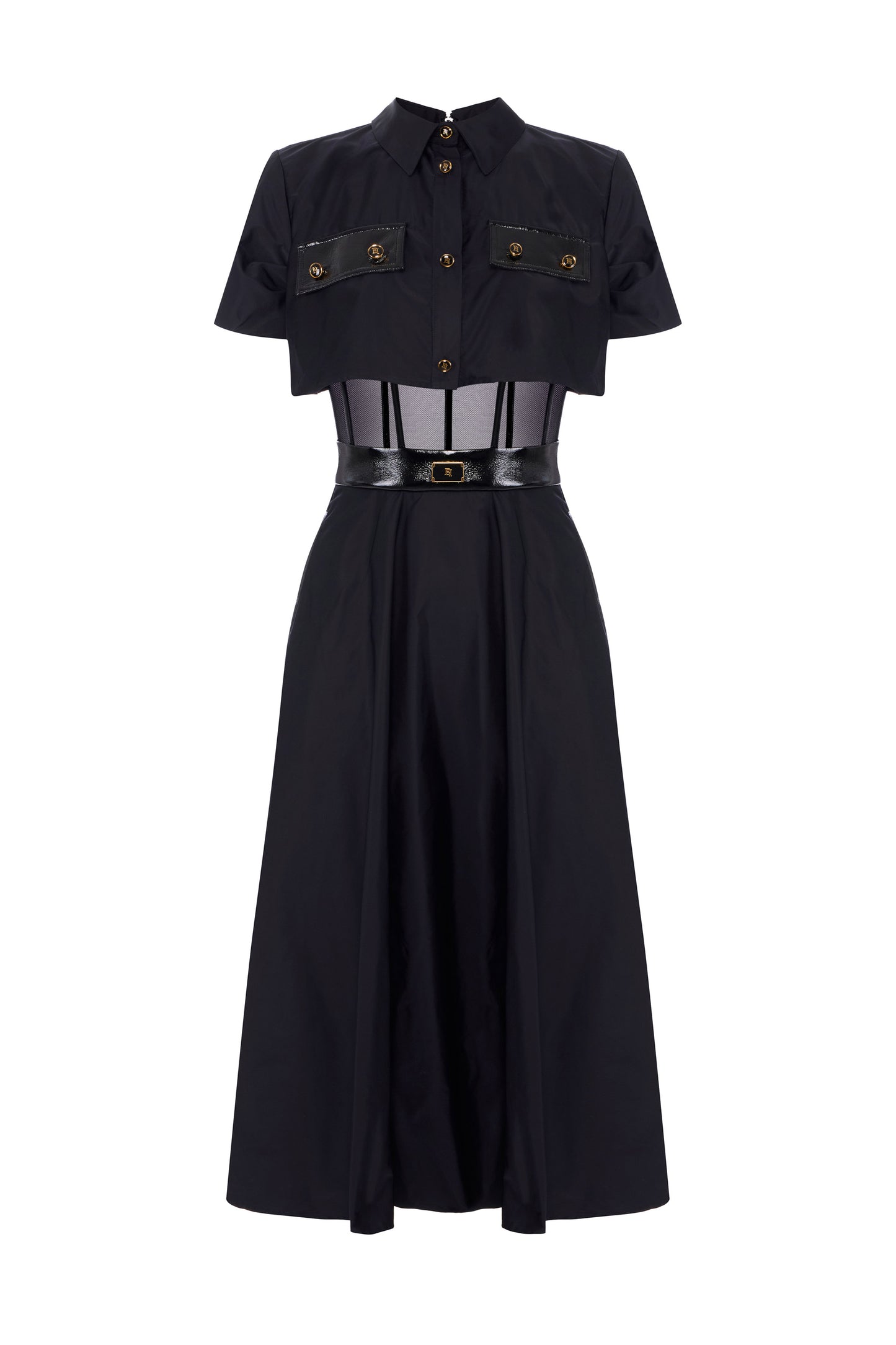 Dress in voile and tulle fabrics
