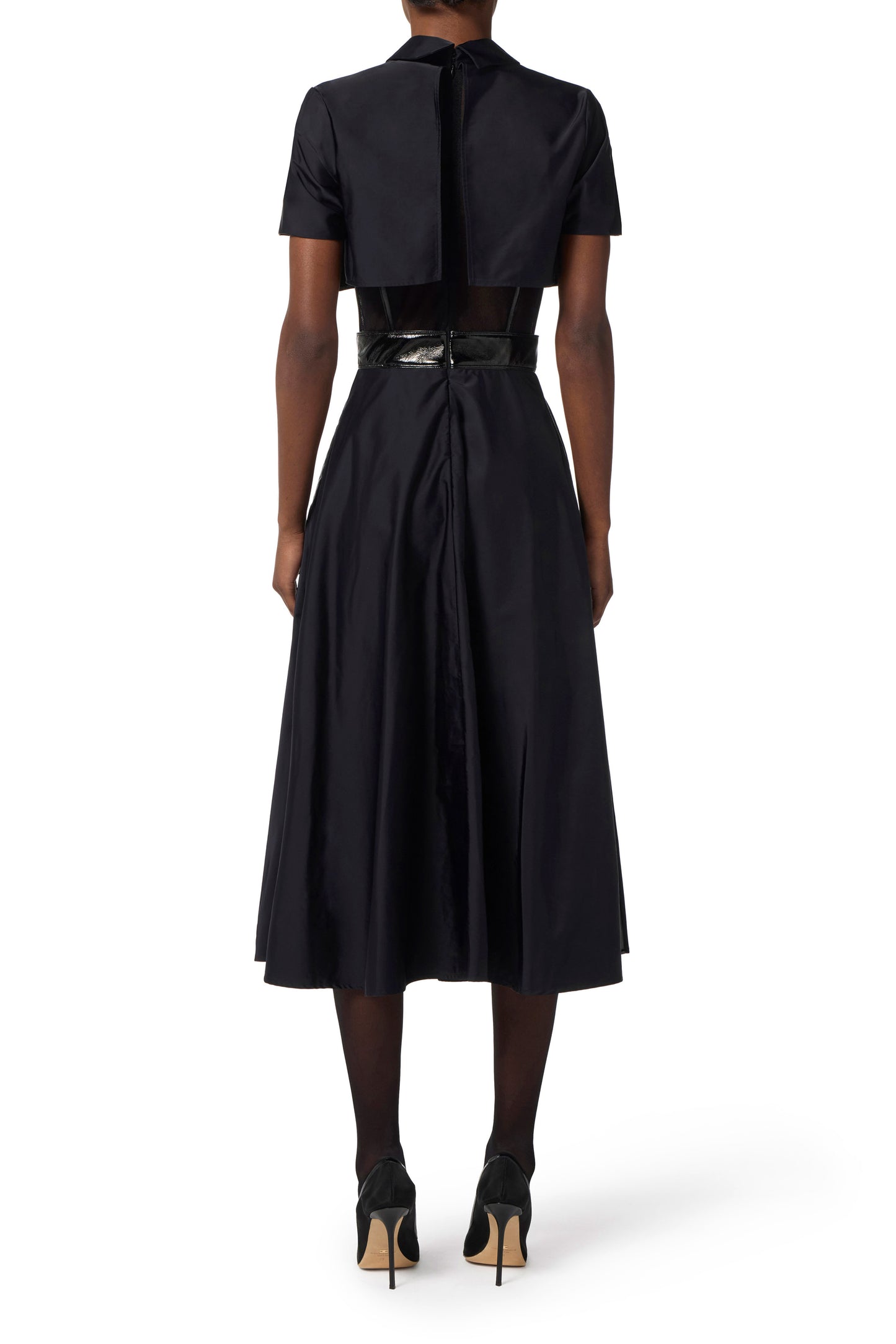 Dress in voile and tulle fabrics