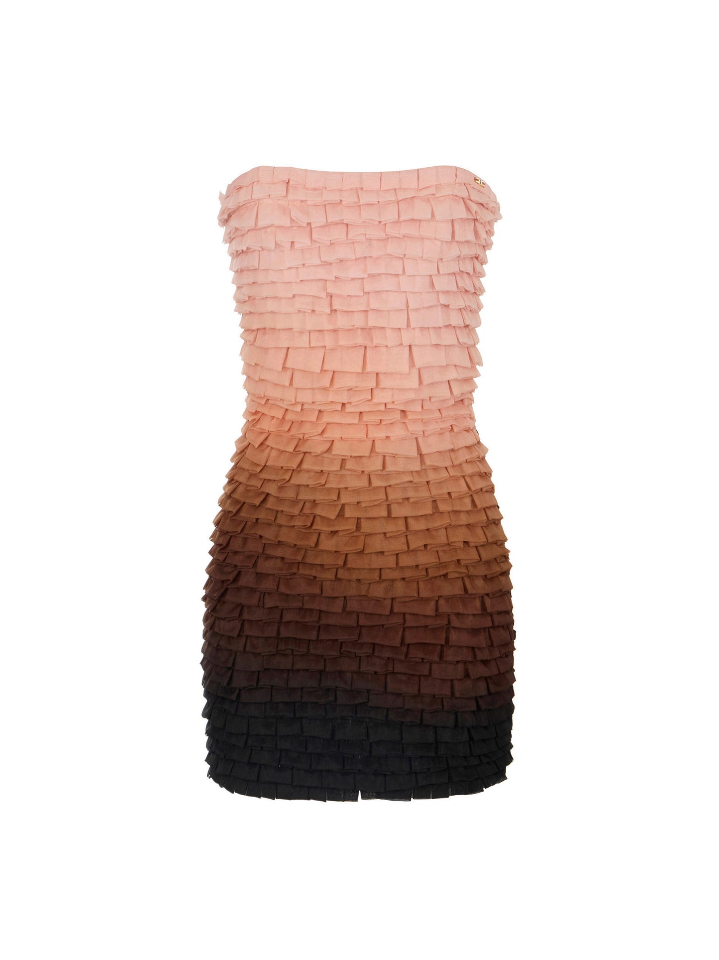 Mini dress in graduated tulle fabric