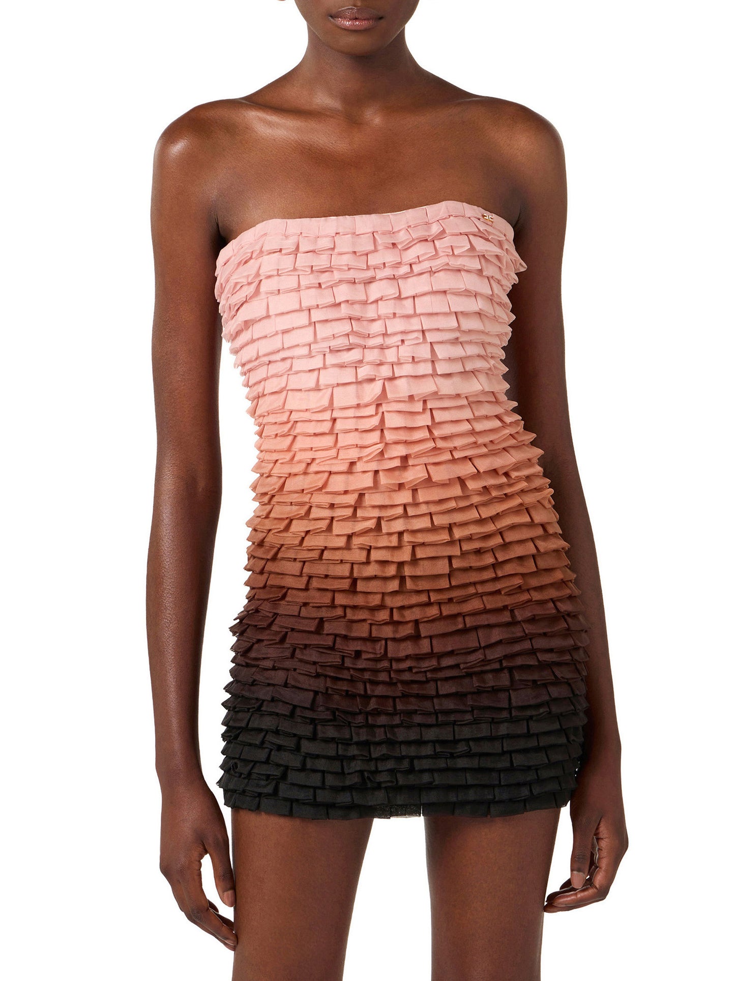 Mini dress in graduated tulle fabric