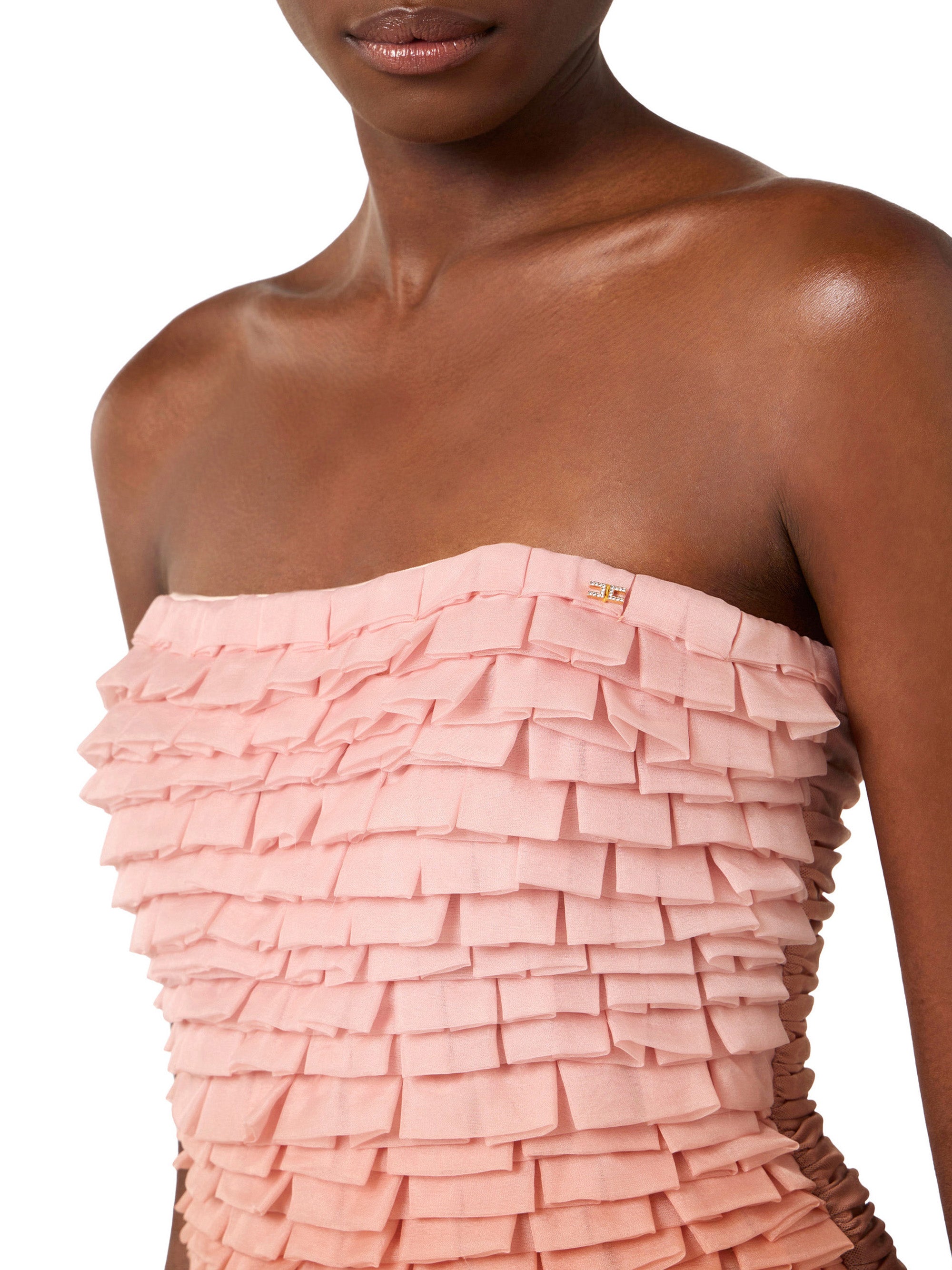 Mini dress in graduated tulle fabric