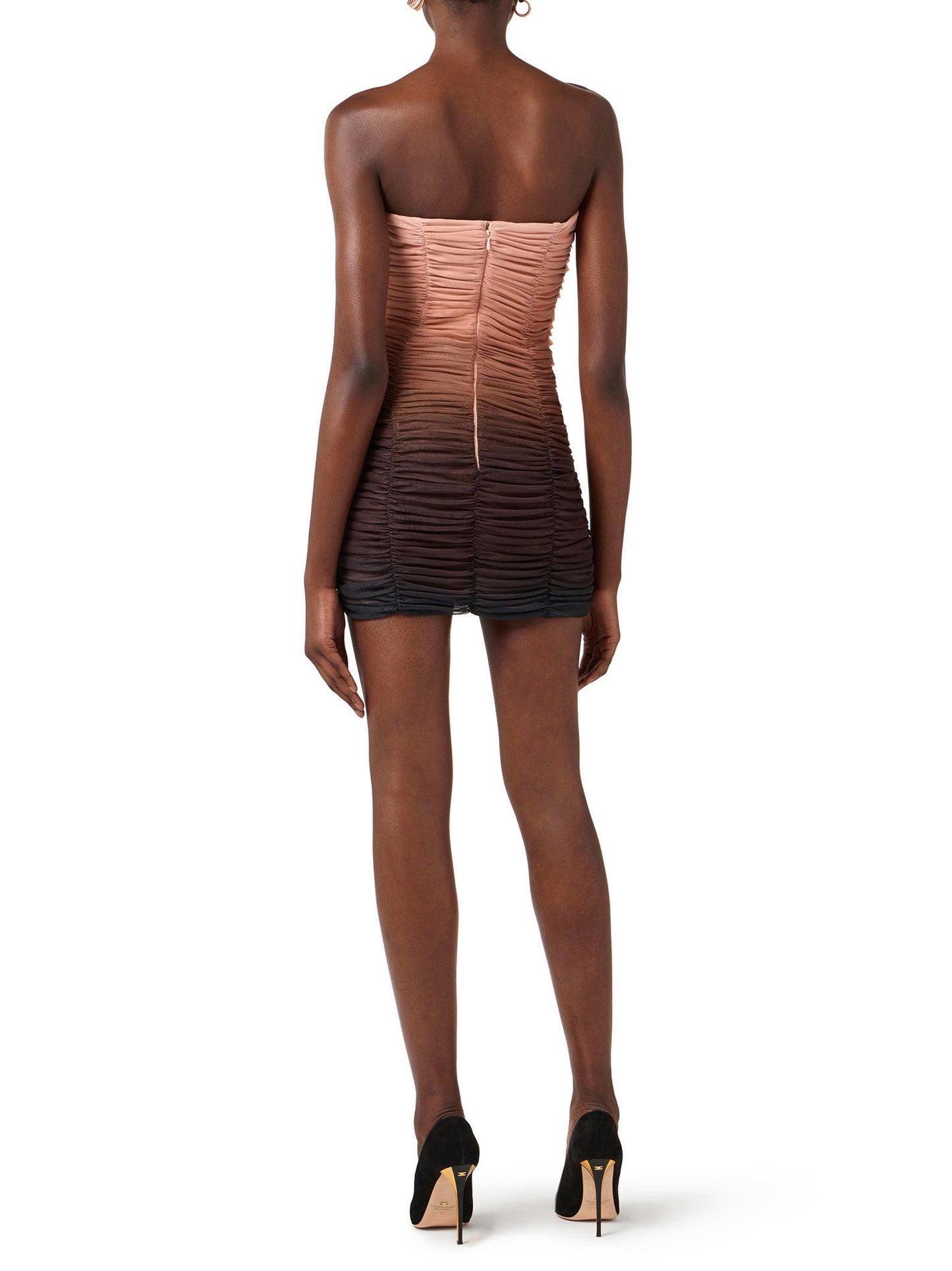 Mini dress in graduated tulle fabric