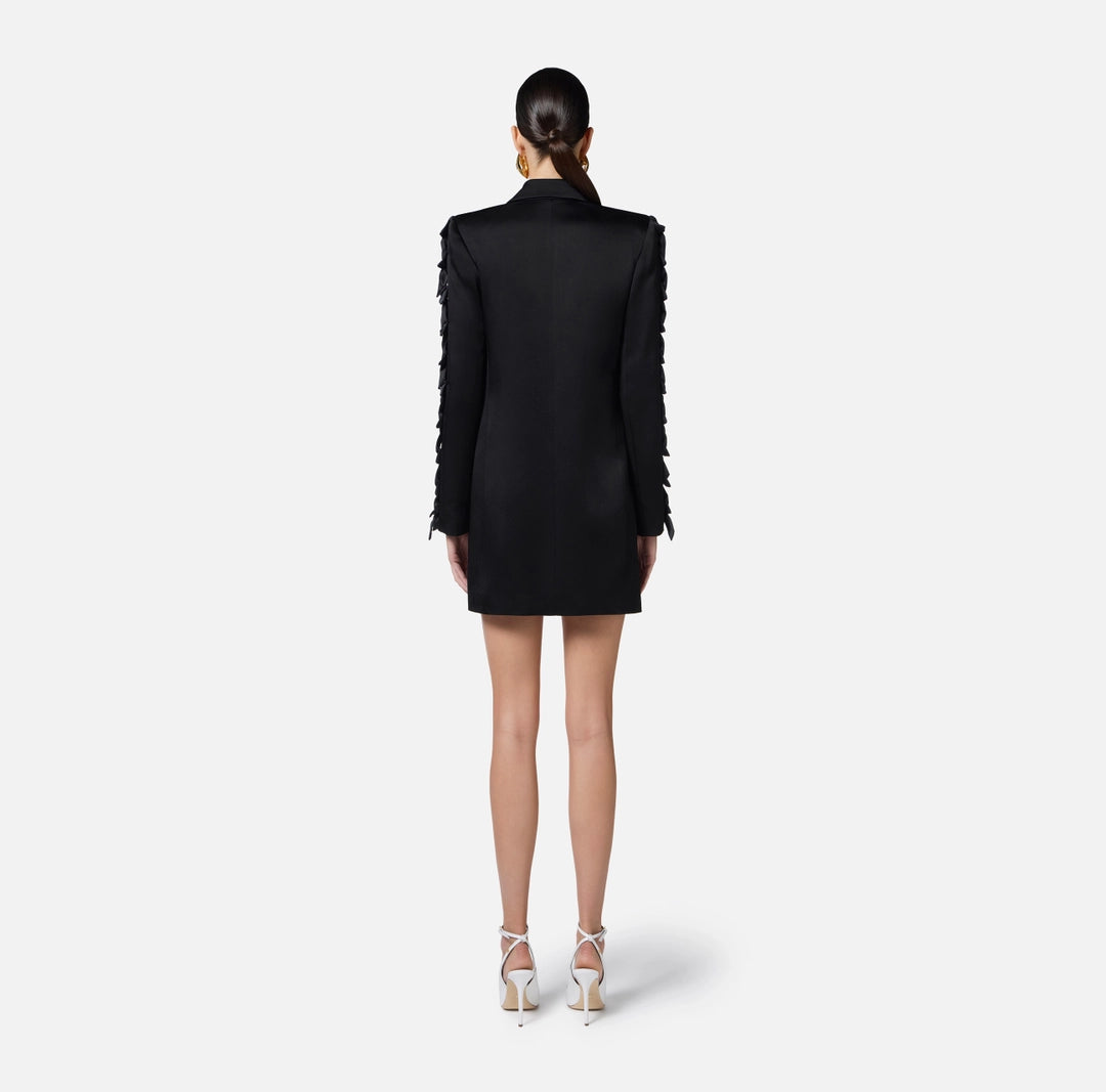 Crêpe-back satin dress with bows | LAST PIECE: 40